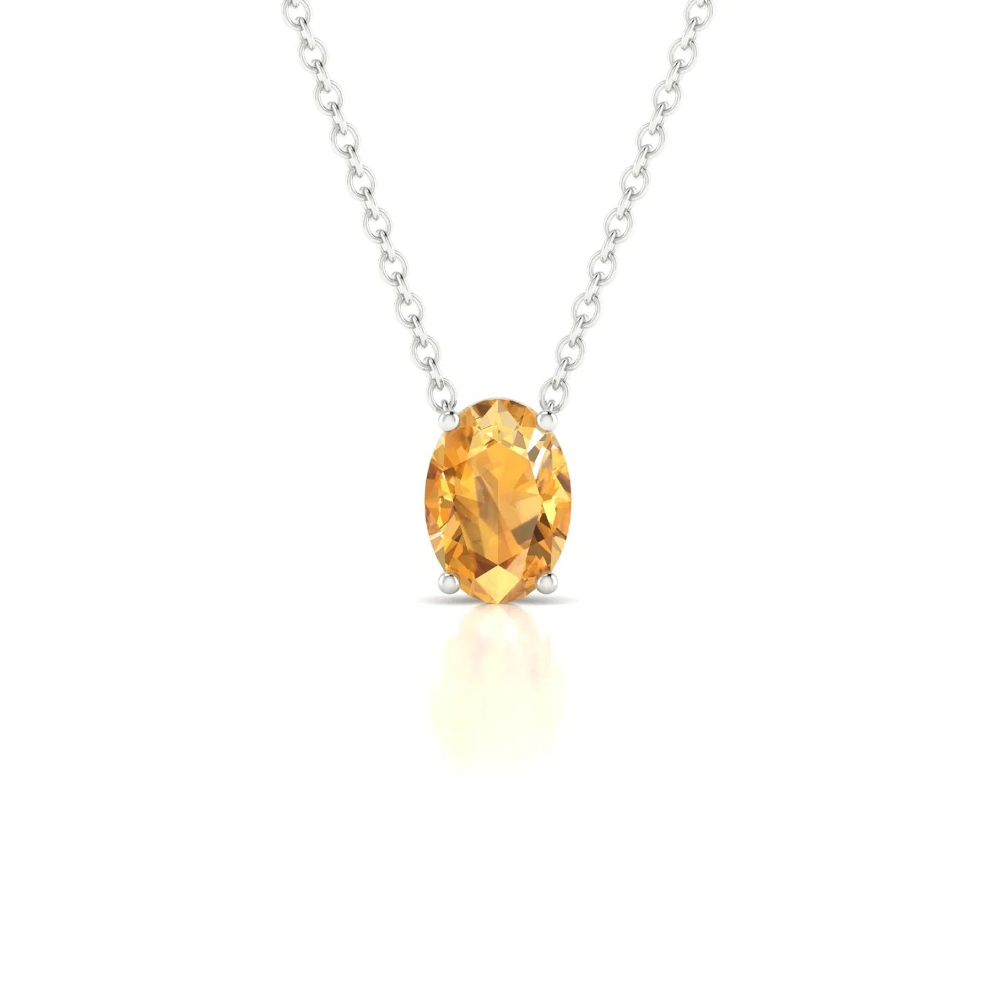 Radiance | 18k White Gold 7 x 5 mm Oval Citrine Pendant