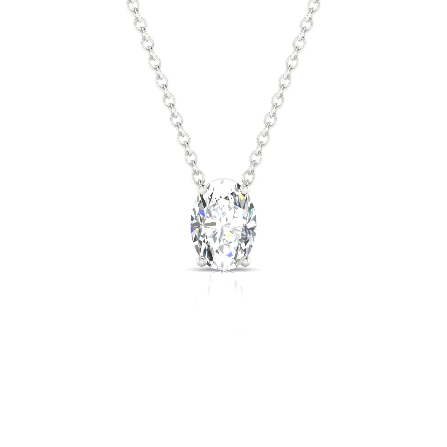 Radiance | 18k White Gold 7 x 5 mm Oval Diamond Pendant