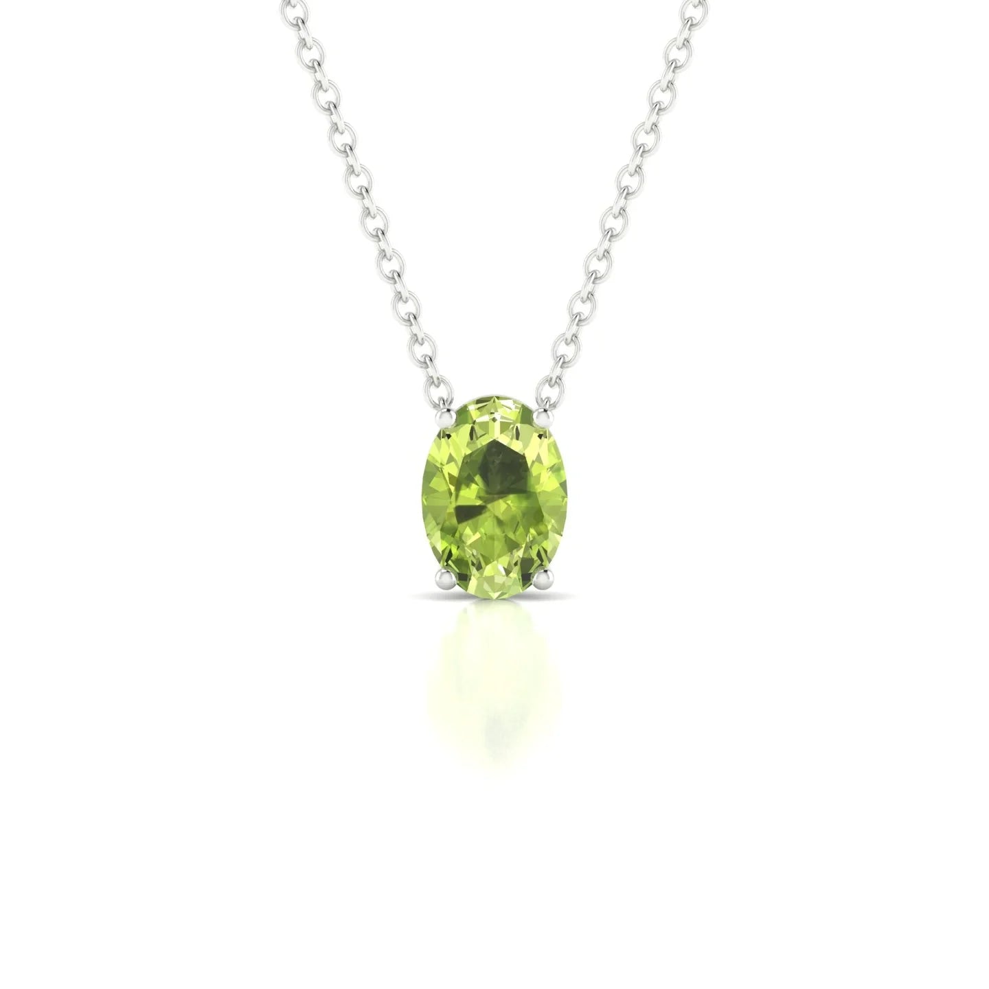 Radiance | 18k White Gold 7 x 5 mm Oval Peridot Pendant