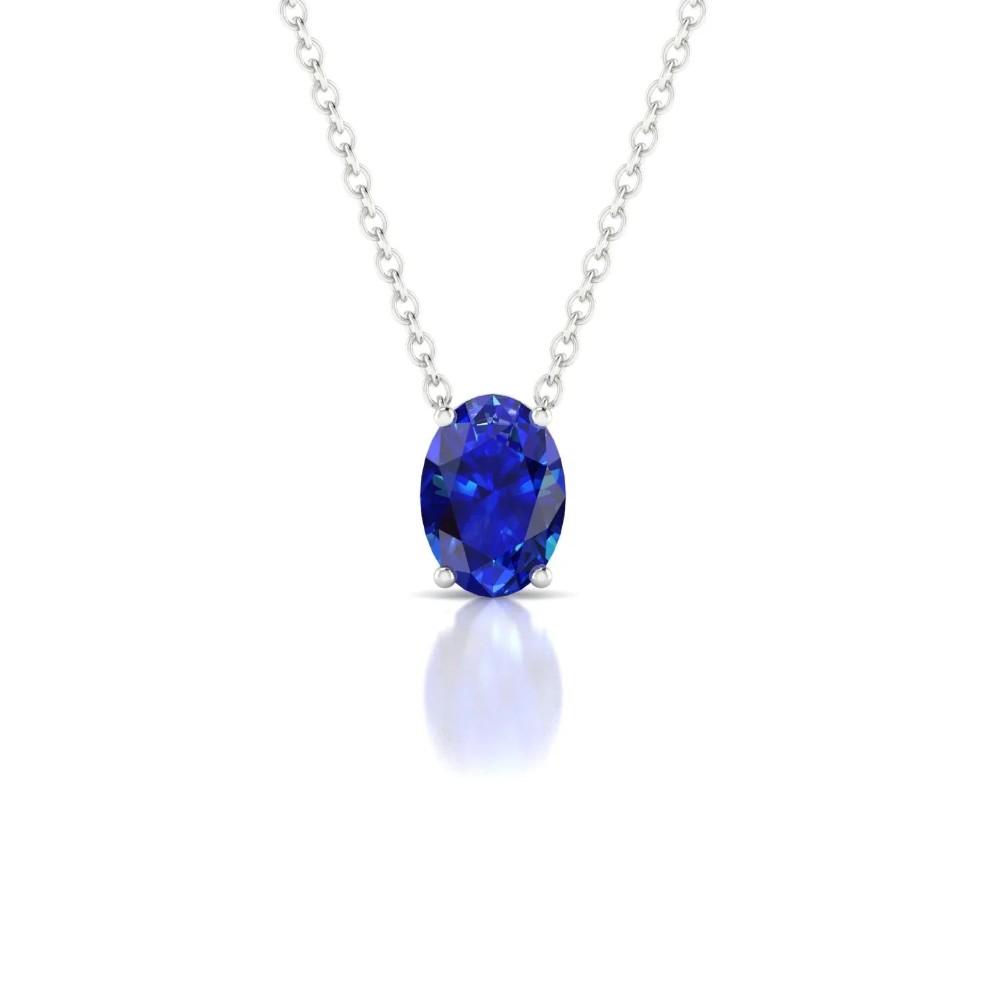 Radiance | 18k White Gold 7 x 5 mm Oval Sapphire Pendant