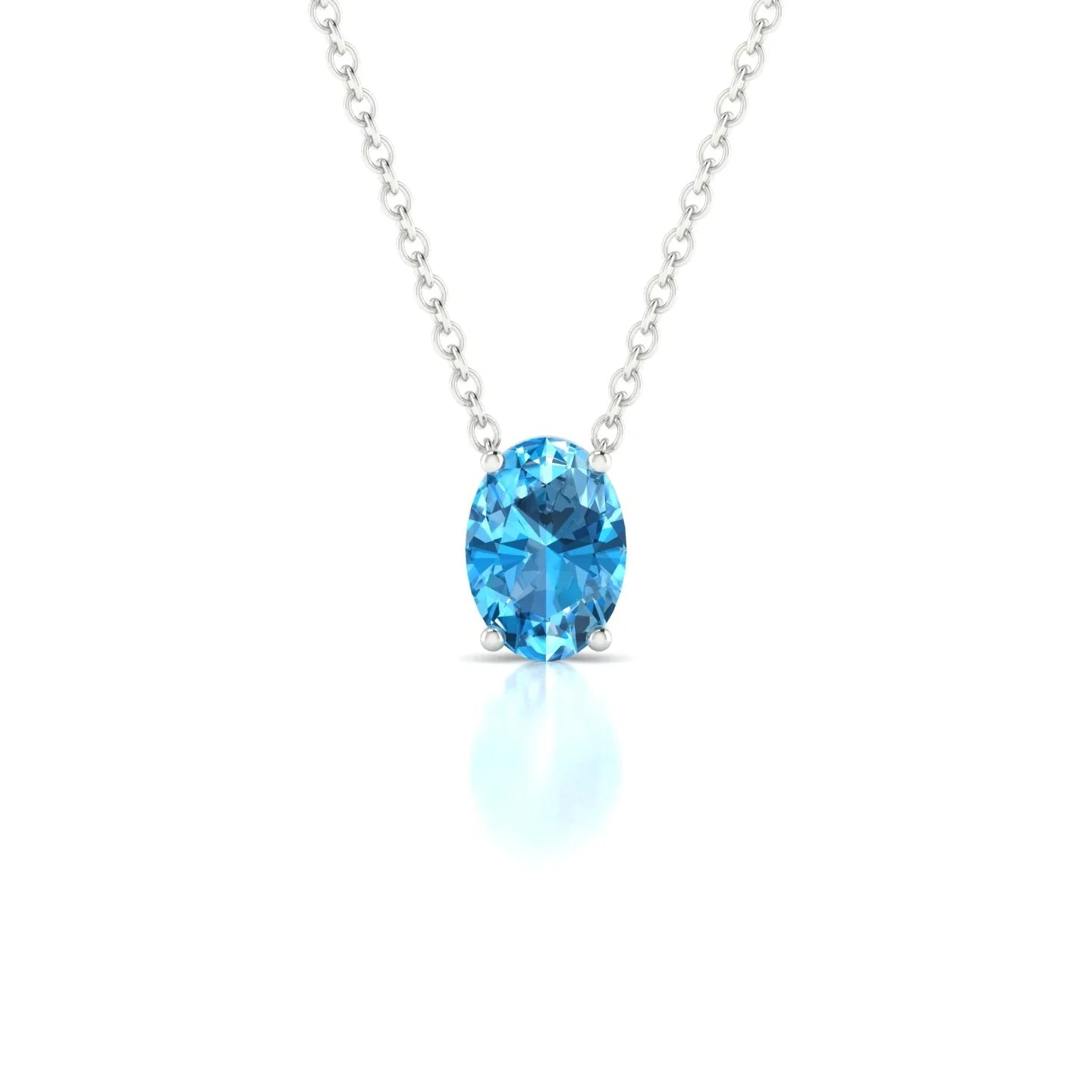 Radiance | 18k White Gold 7 x 5 mm Oval Topaz Pendant