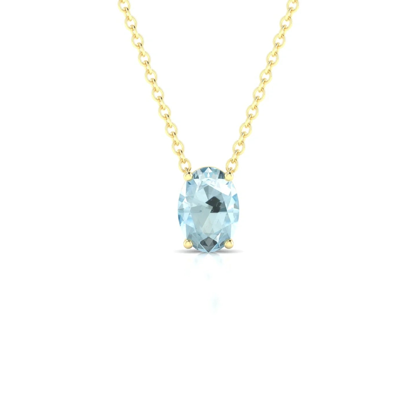 Radiance | 18k Yellow Gold 7 x 5 mm Oval Aquamarine Pendant
