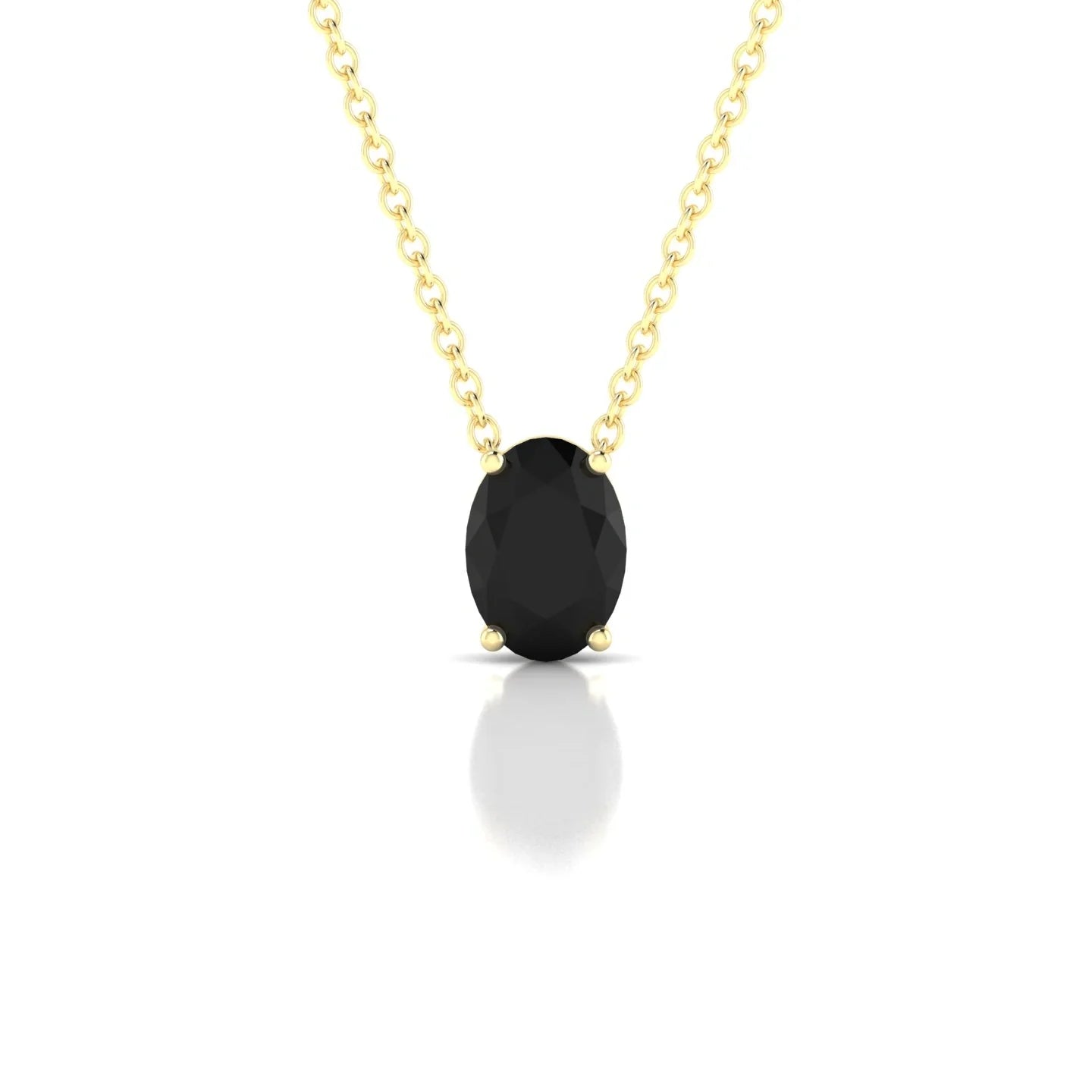 Radiance | 18k Yellow Gold 7 x 5 mm Oval Black Diamond Pendant
