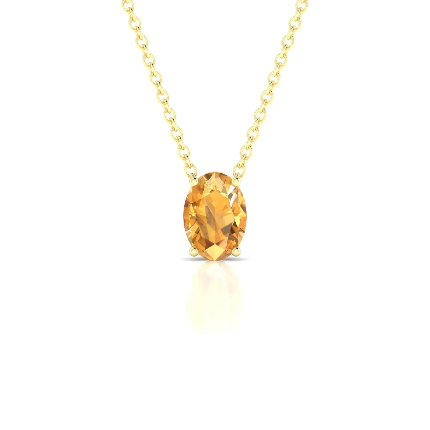 Radiance | 18k Yellow Gold 7 x 5 mm Oval Citrine Pendant