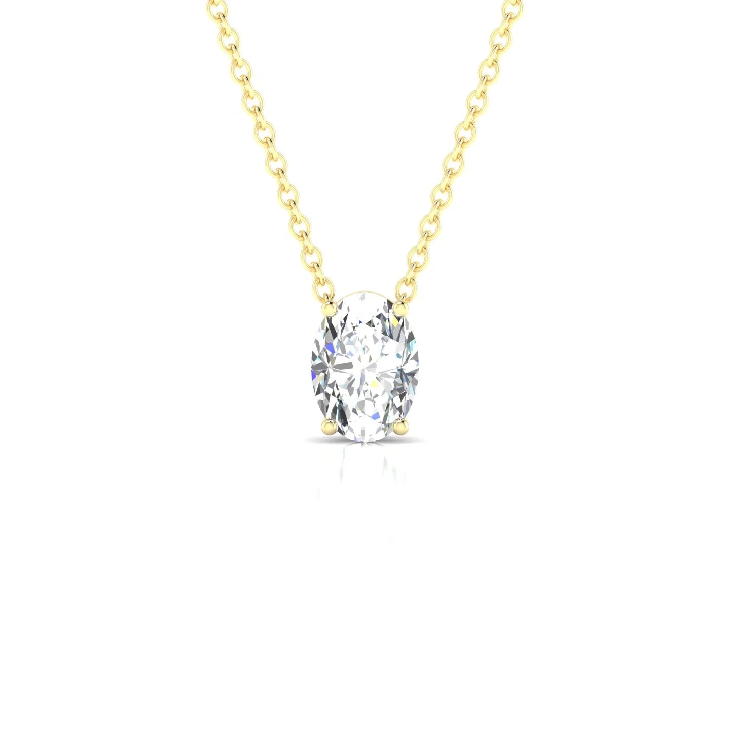 Radiance | 18k Yellow Gold 7 x 5 mm Oval Diamond Pendant