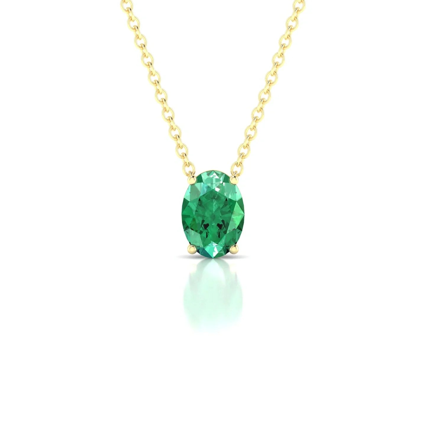 Radiance | 18k Yellow Gold 7 x 5 mm Oval Emerald Pendant