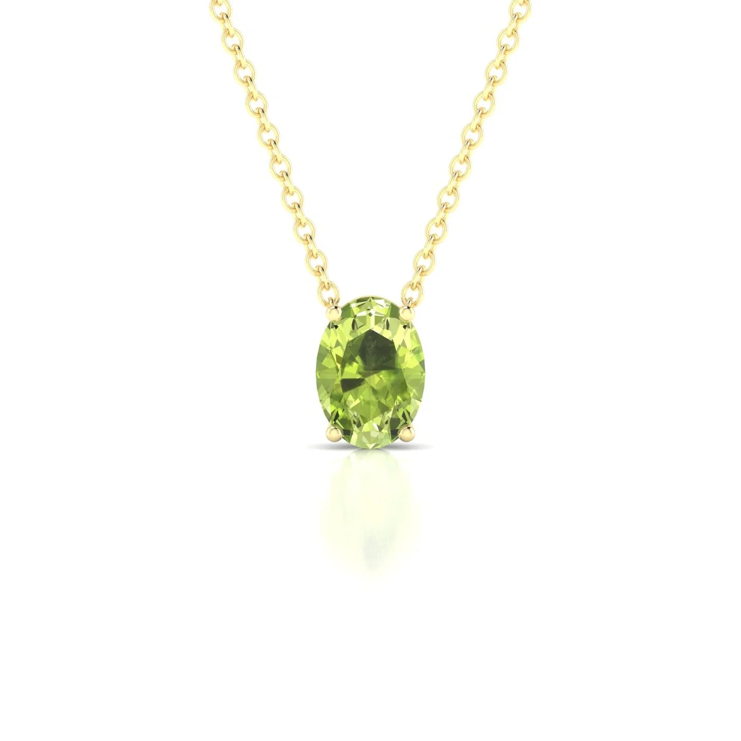 Radiance | 18k Yellow Gold 7 x 5 mm Oval Peridot Pendant