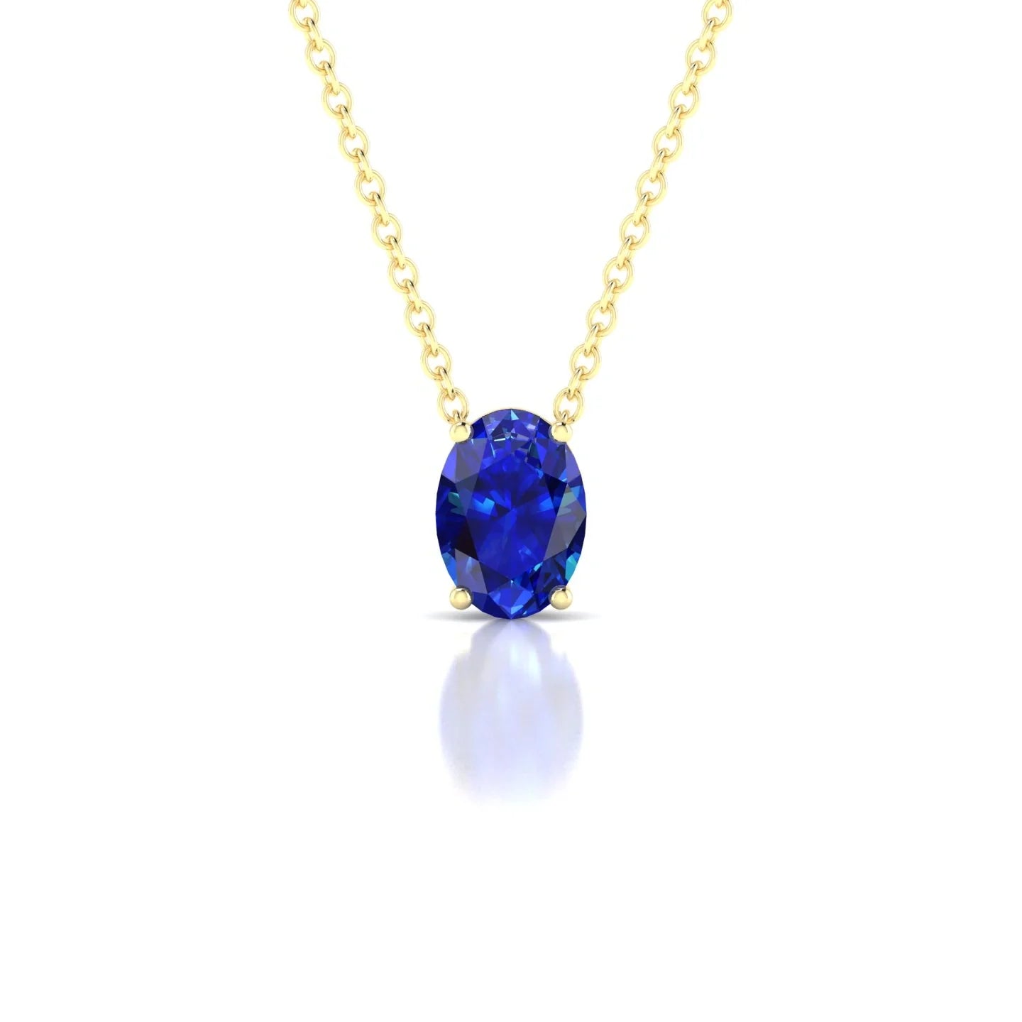 Radiance | 18k Yellow Gold 7 x 5 mm Oval Sapphire Pendant