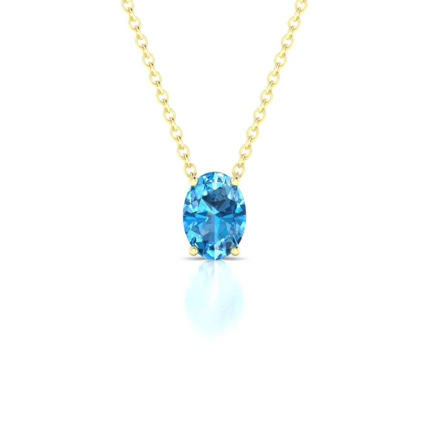 Radiance | 18k Yellow Gold 7 x 5 mm Oval Topaz Pendant