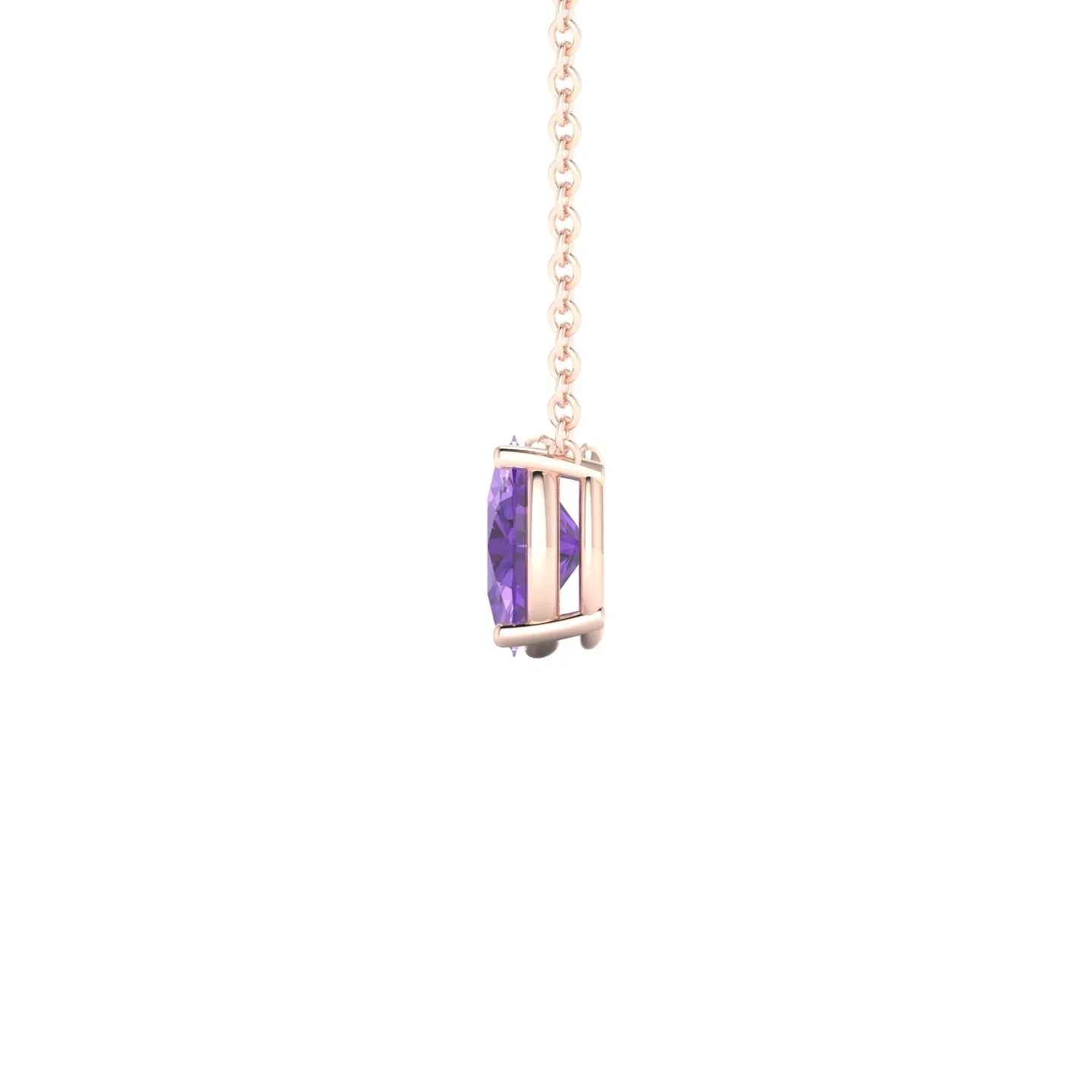Radiance | 18k Rose Gold 7 x 5 mm Oval Amethyst Pendant