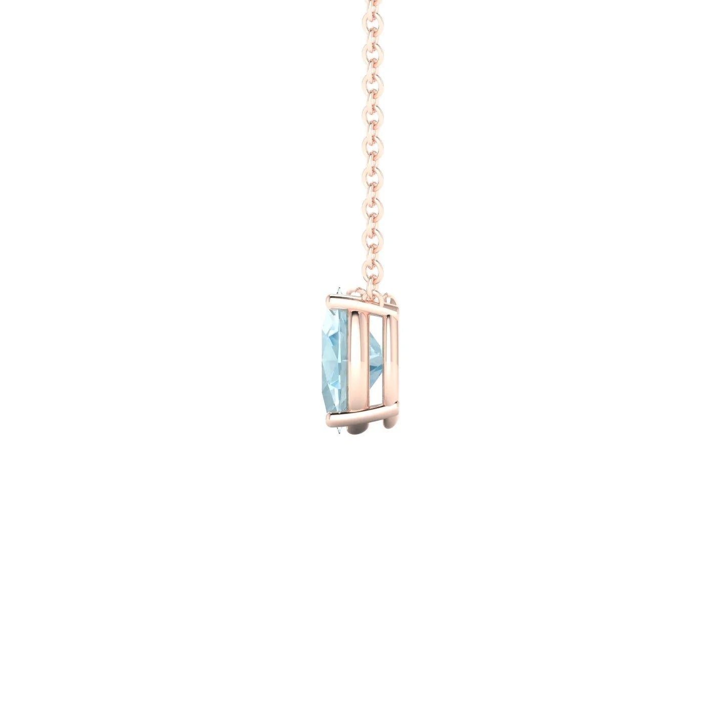 Radiance | 18k Rose Gold 7 x 5 mm Oval Aquamarine Pendant