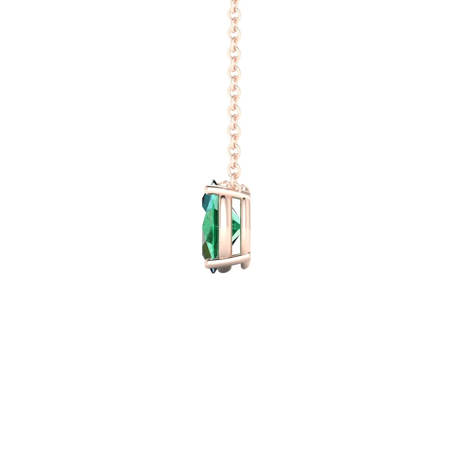 Radiance | 18k Rose Gold 7 x 5 mm Oval Emerald Pendant