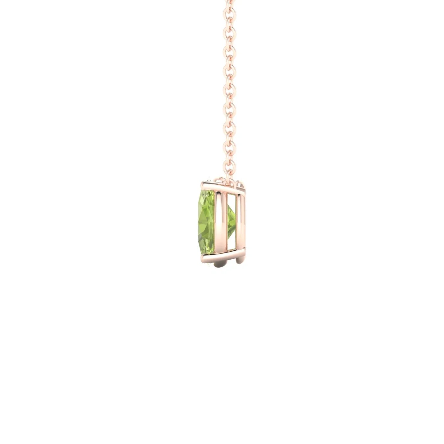 Radiance | 18k Rose Gold 7 x 5 mm Oval Peridot Pendant