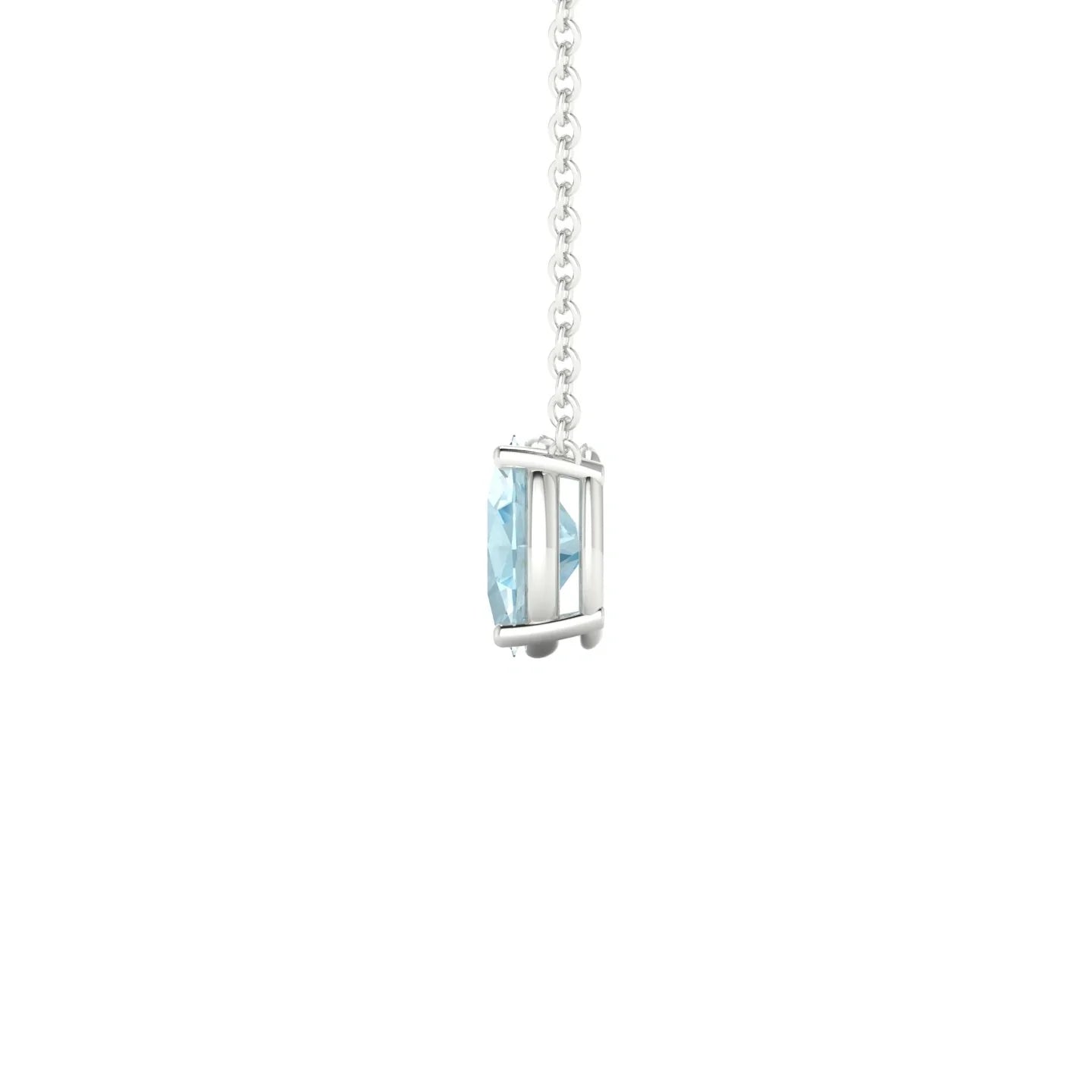 Radiance | 18k White Gold 7 x 5 mm Oval Aquamarine Pendant