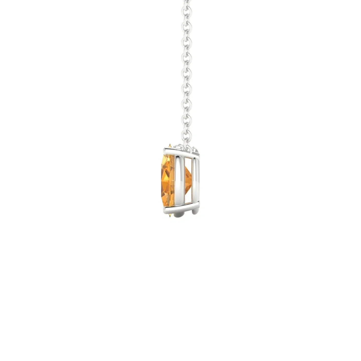 Radiance | 18k White Gold 7 x 5 mm Oval Citrine Pendant