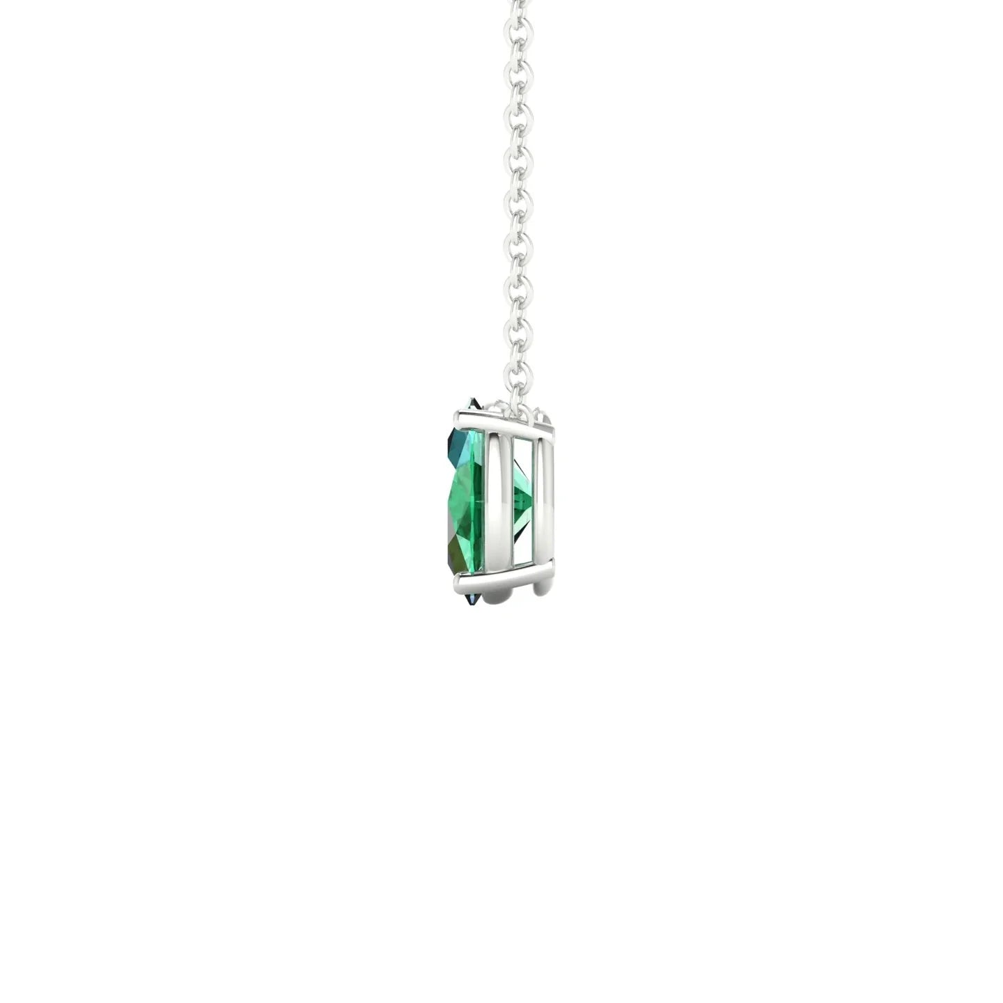 Radiance | 18k White Gold 7 x 5 mm Oval Emerald Pendant