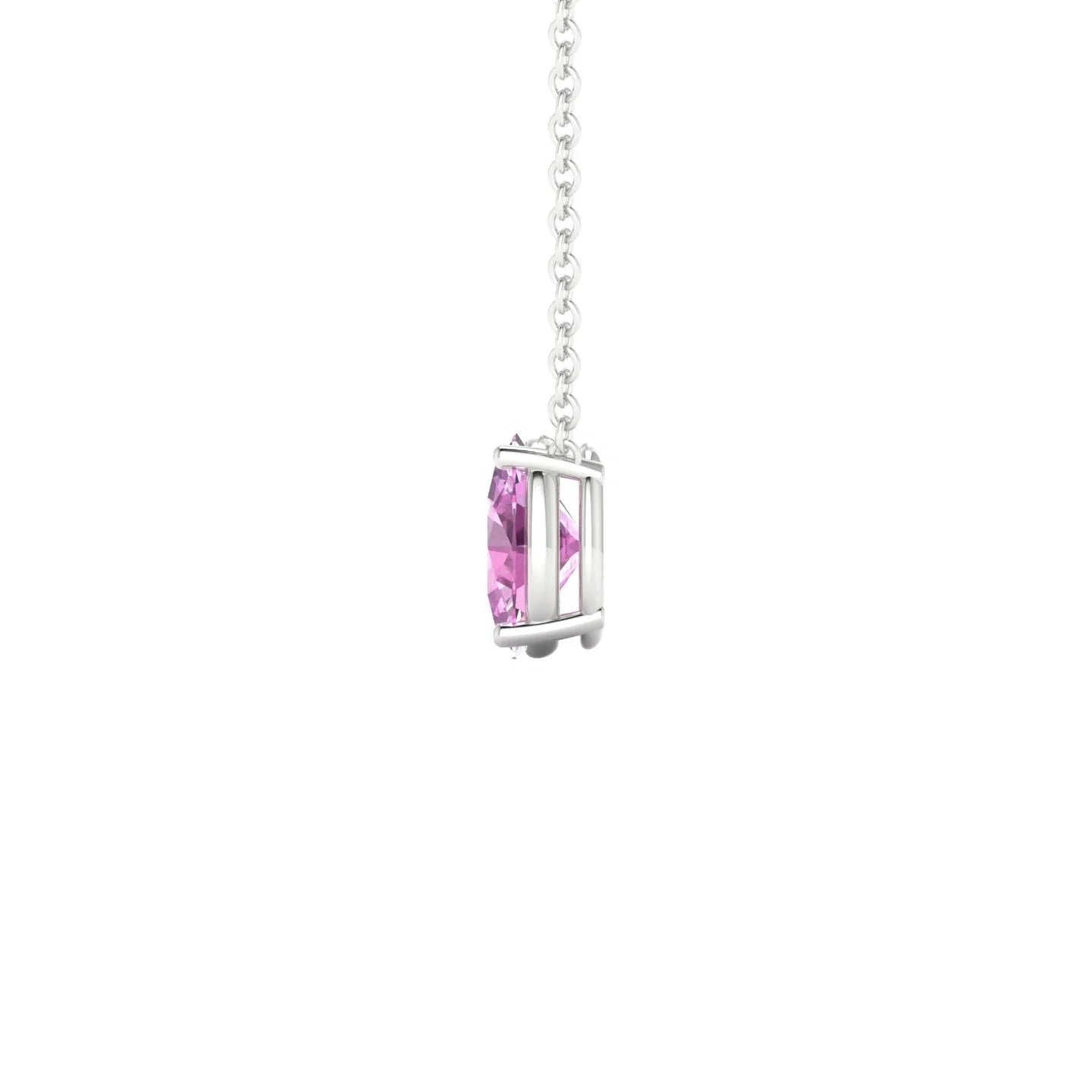 Radiance | 18k White Gold 7 x 5 mm Oval Pink Sapphire Pendant