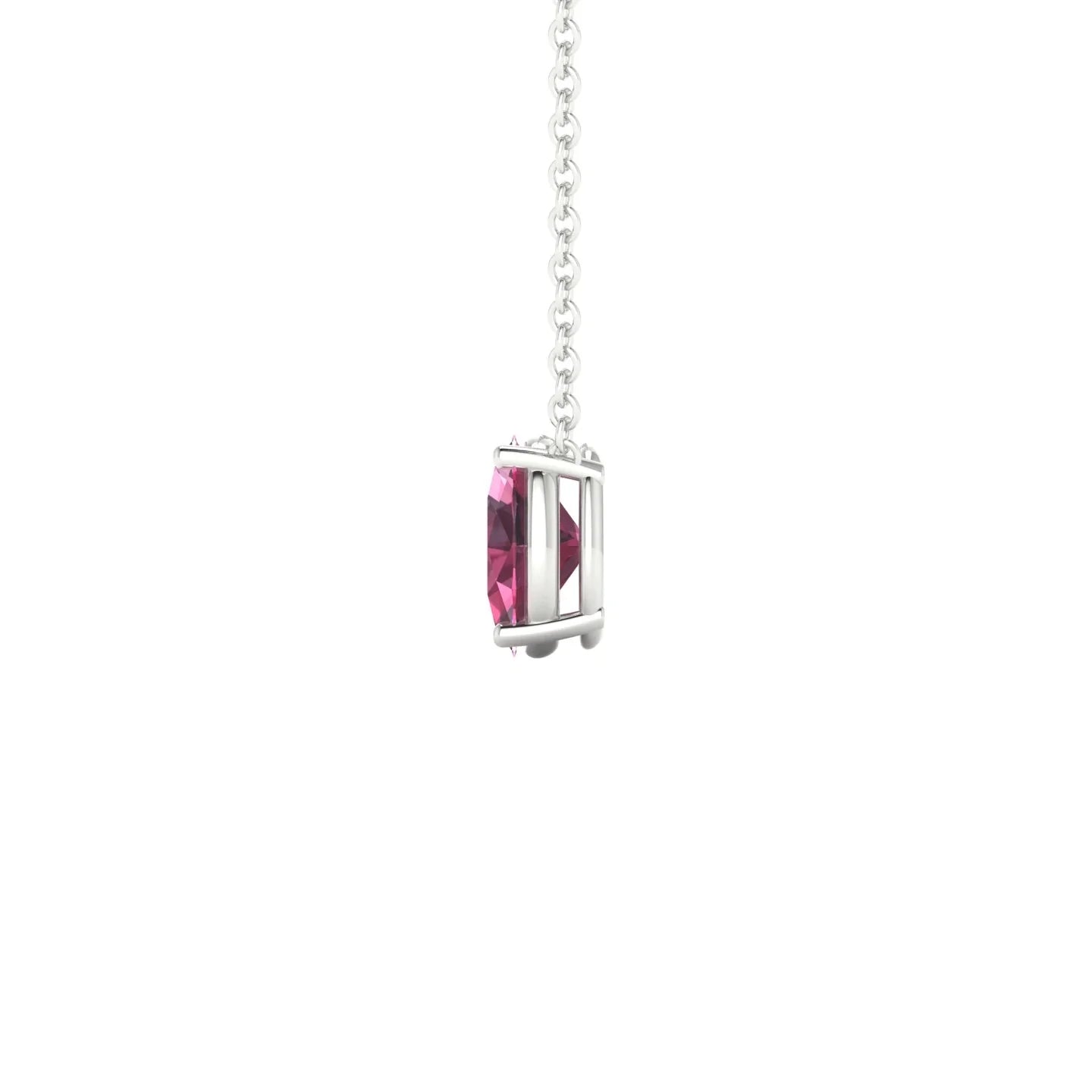 Radiance | 18k White Gold 7 x 5 mm Oval Rhodolite Pendant