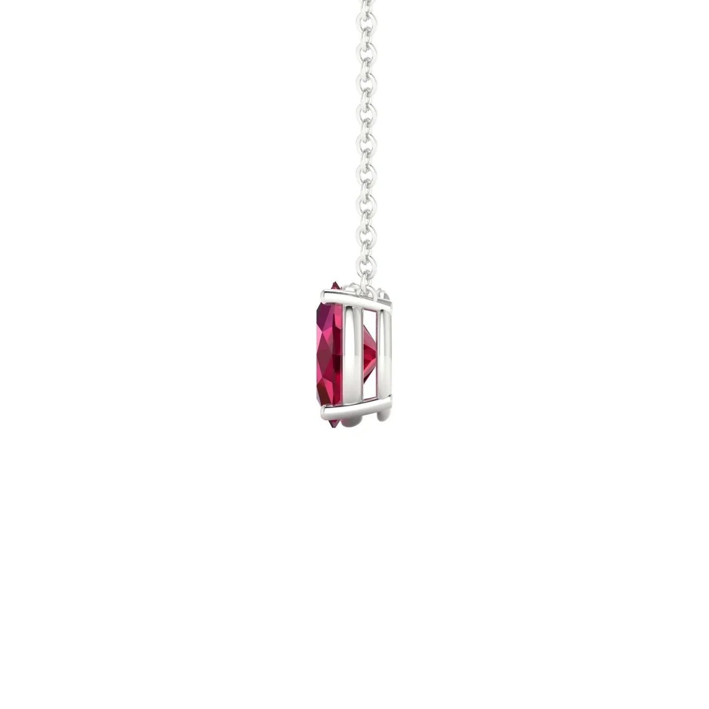 Radiance | 18k White Gold 7 x 5 mm Oval Ruby Pendant