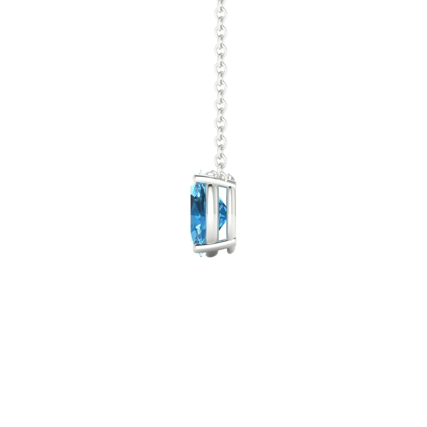 Radiance | 18k White Gold 7 x 5 mm Oval Topaz Pendant