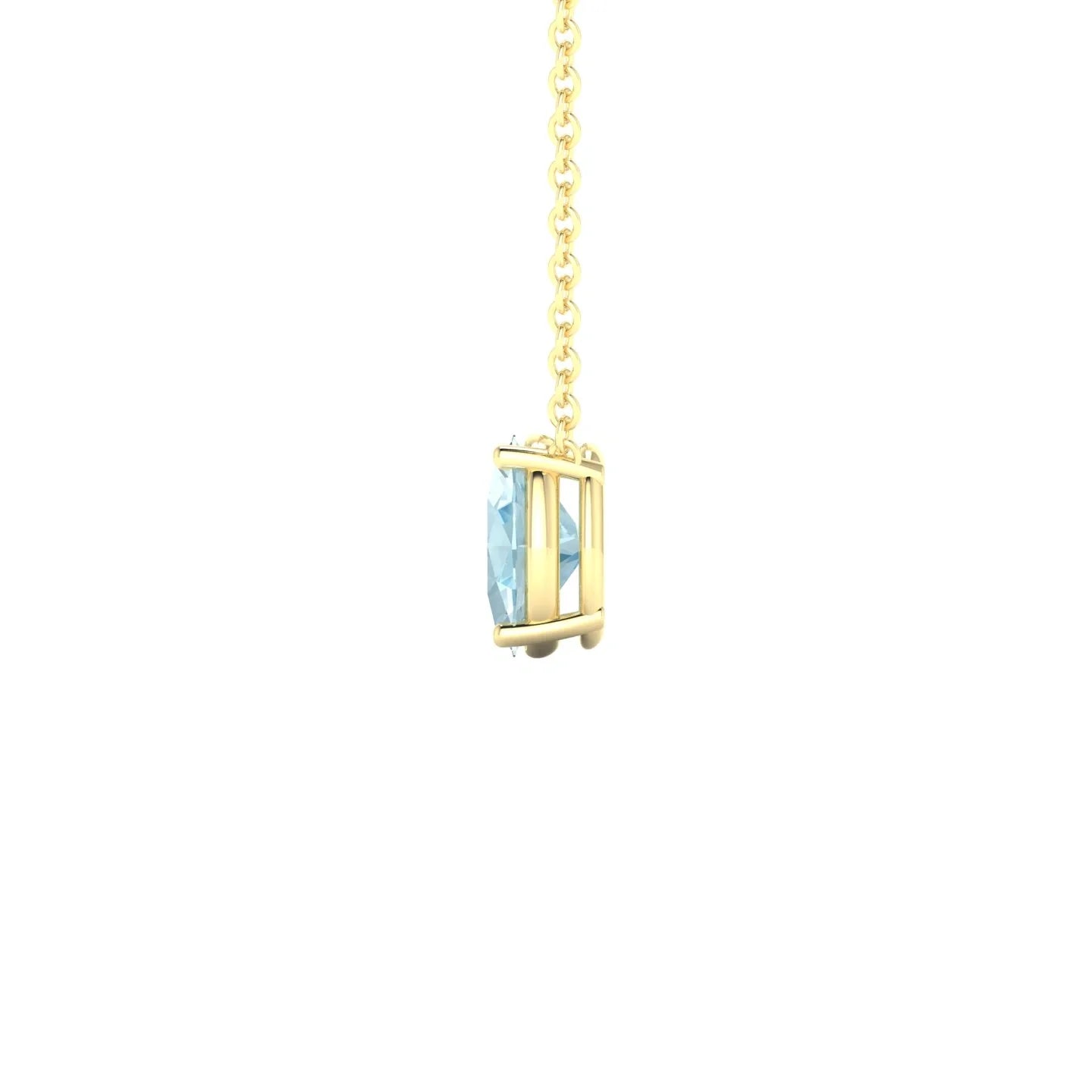 Radiance | 18k Yellow Gold 7 x 5 mm Oval Aquamarine Pendant