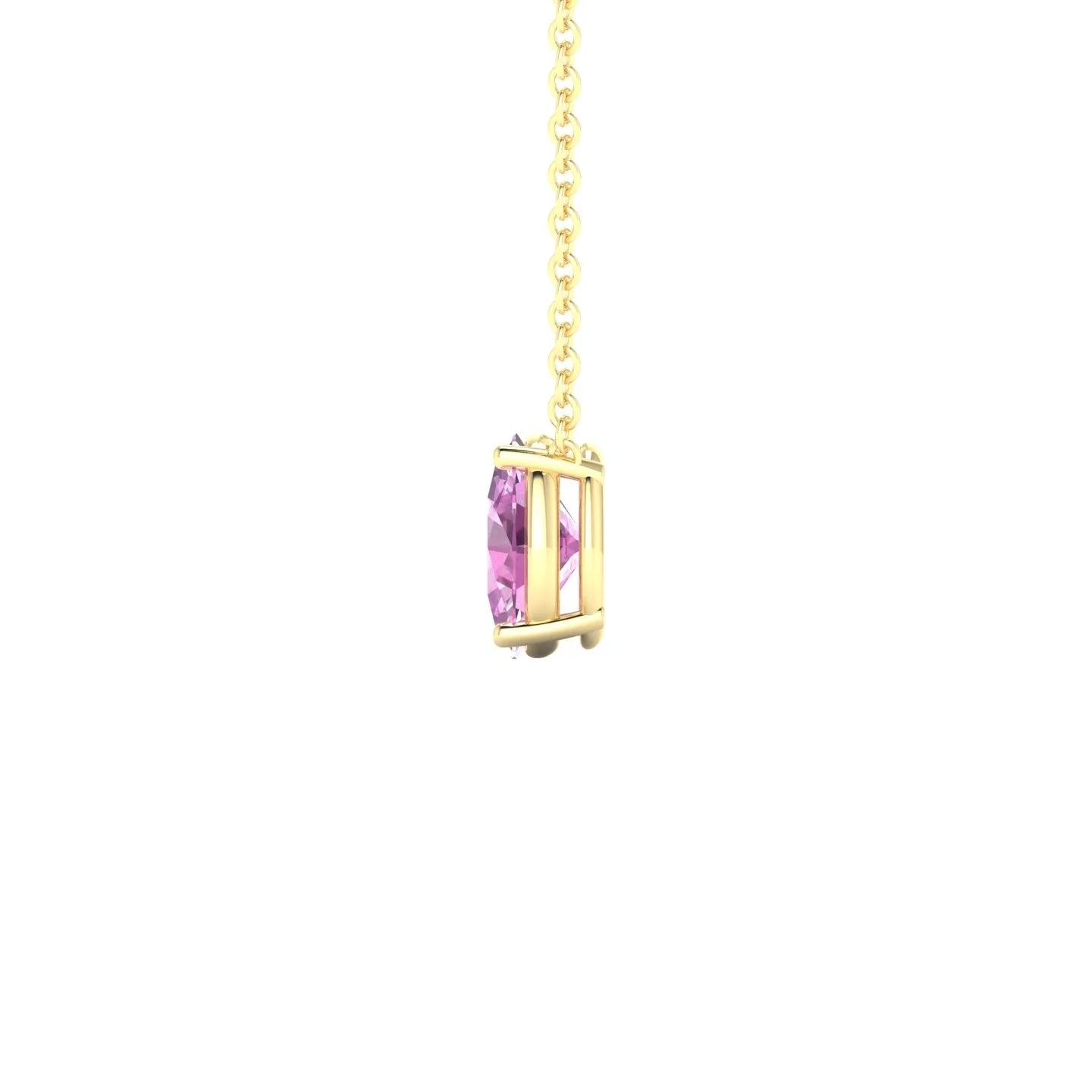 Radiance | 18k Yellow Gold 7 x 5 mm Oval Pink Sapphire Pendant