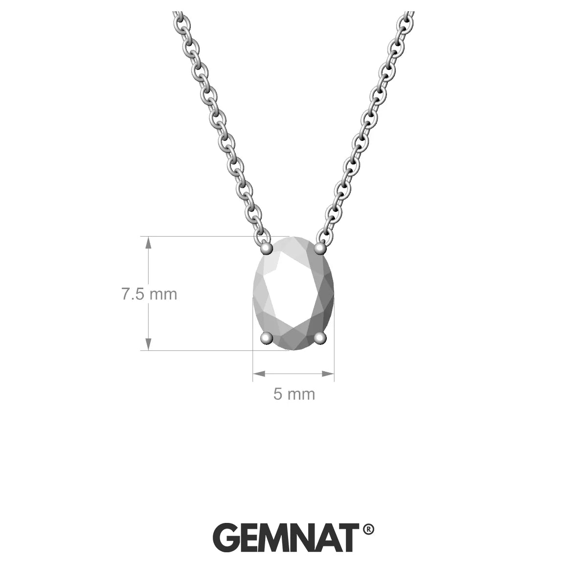 Radiance | 18k White Gold 7 x 5 mm Oval Emerald Pendant