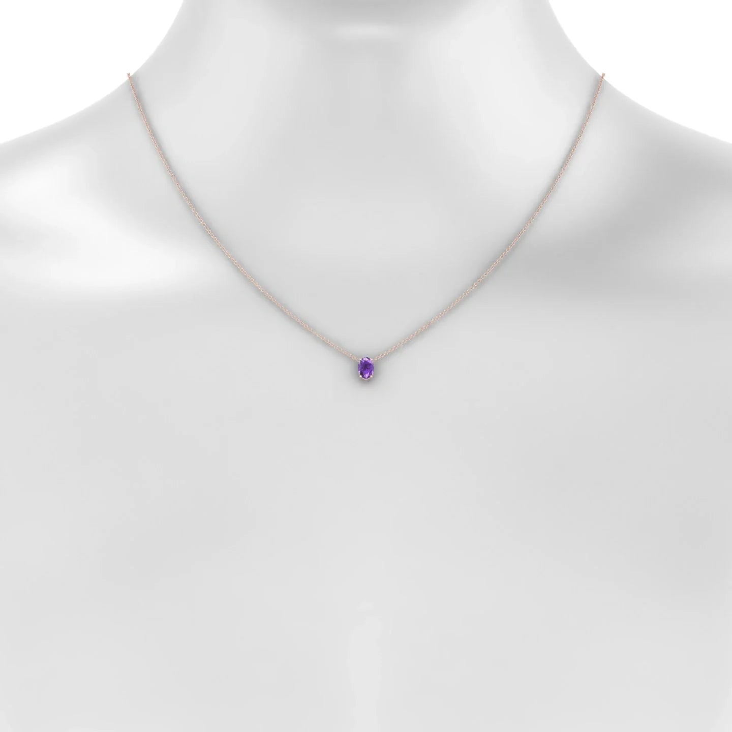 Radiance | 18k Rose Gold 7 x 5 mm Oval Amethyst Pendant