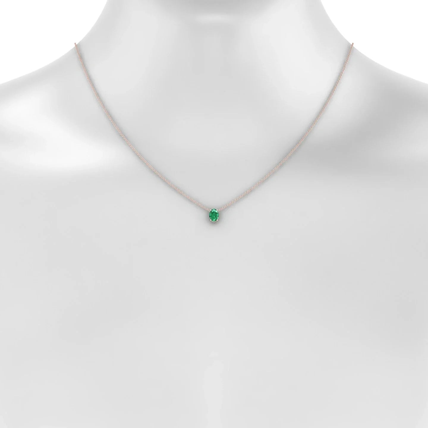 Radiance | 18k Rose Gold 7 x 5 mm Oval Emerald Pendant