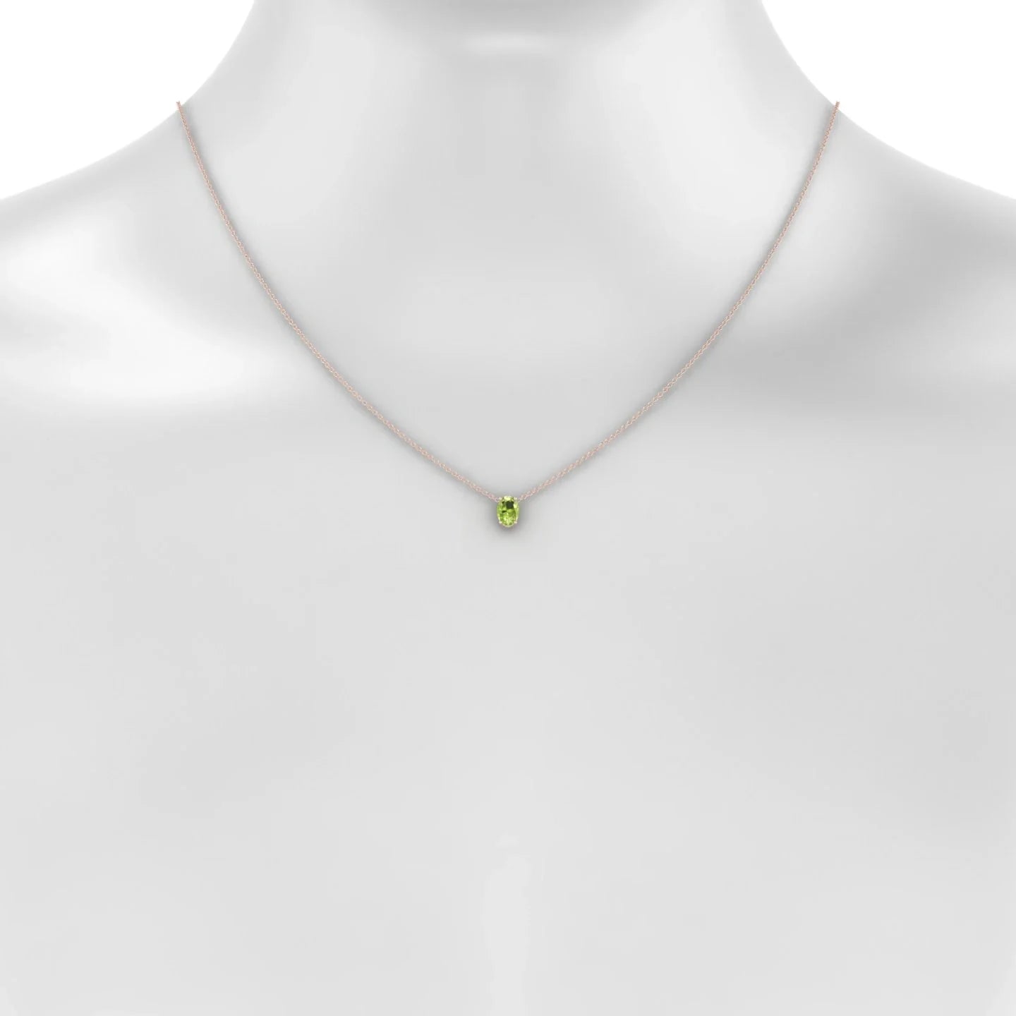Radiance | 18k Rose Gold 7 x 5 mm Oval Peridot Pendant