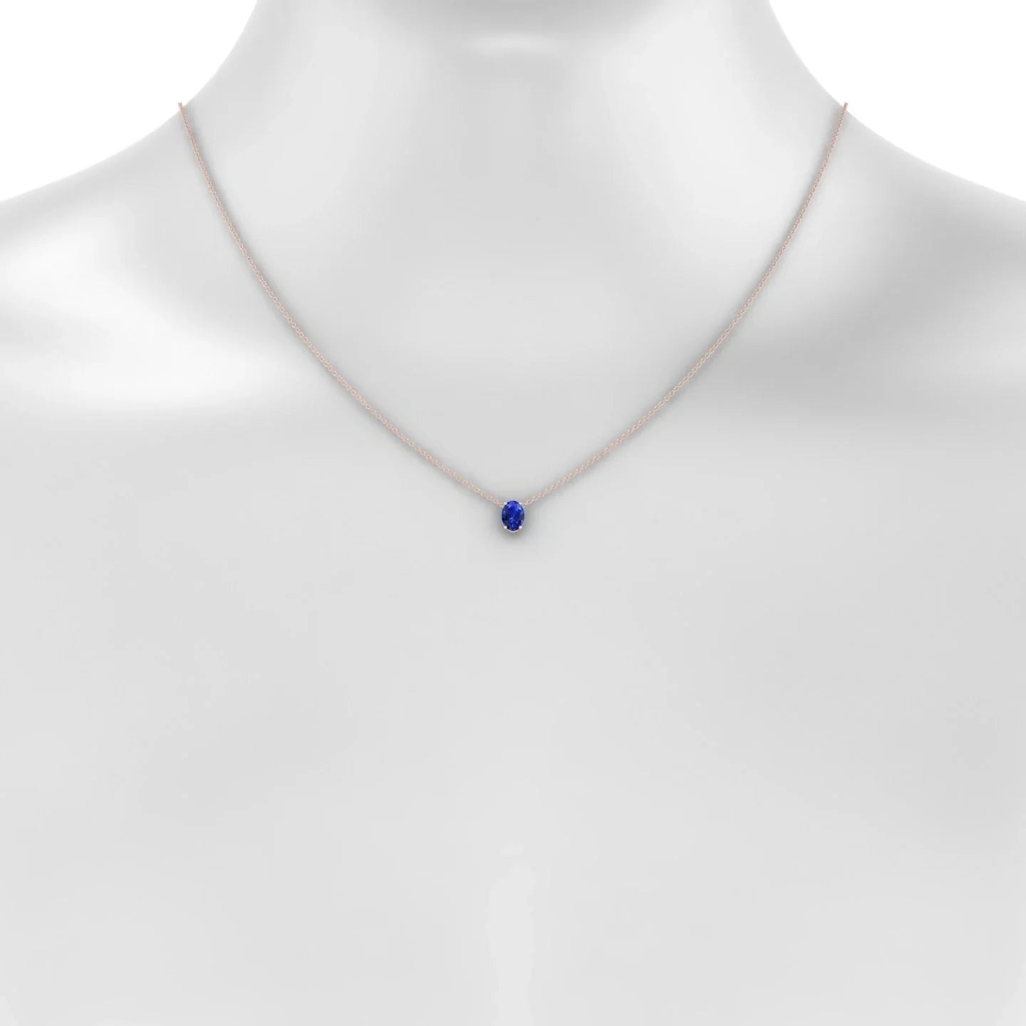 Radiance | 18k Rose Gold 7 x 5 mm Oval Sapphire Pendant