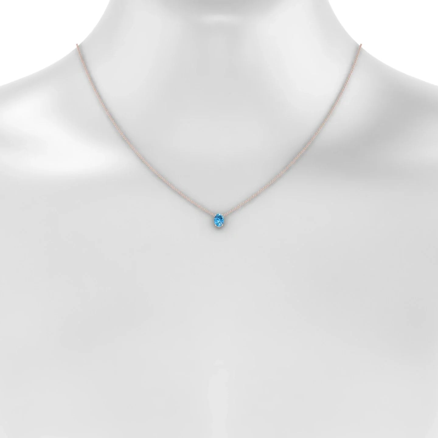 Radiance | 18k Rose Gold 7 x 5 mm Oval Topaz Pendant