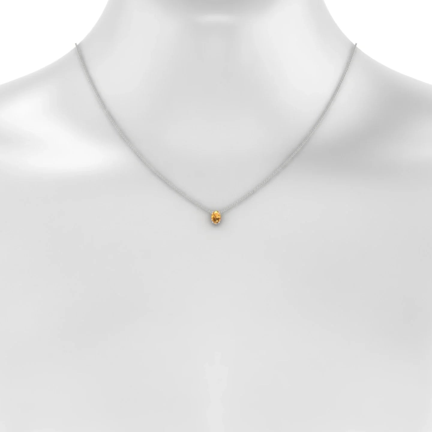 Radiance | 18k White Gold 7 x 5 mm Oval Citrine Pendant