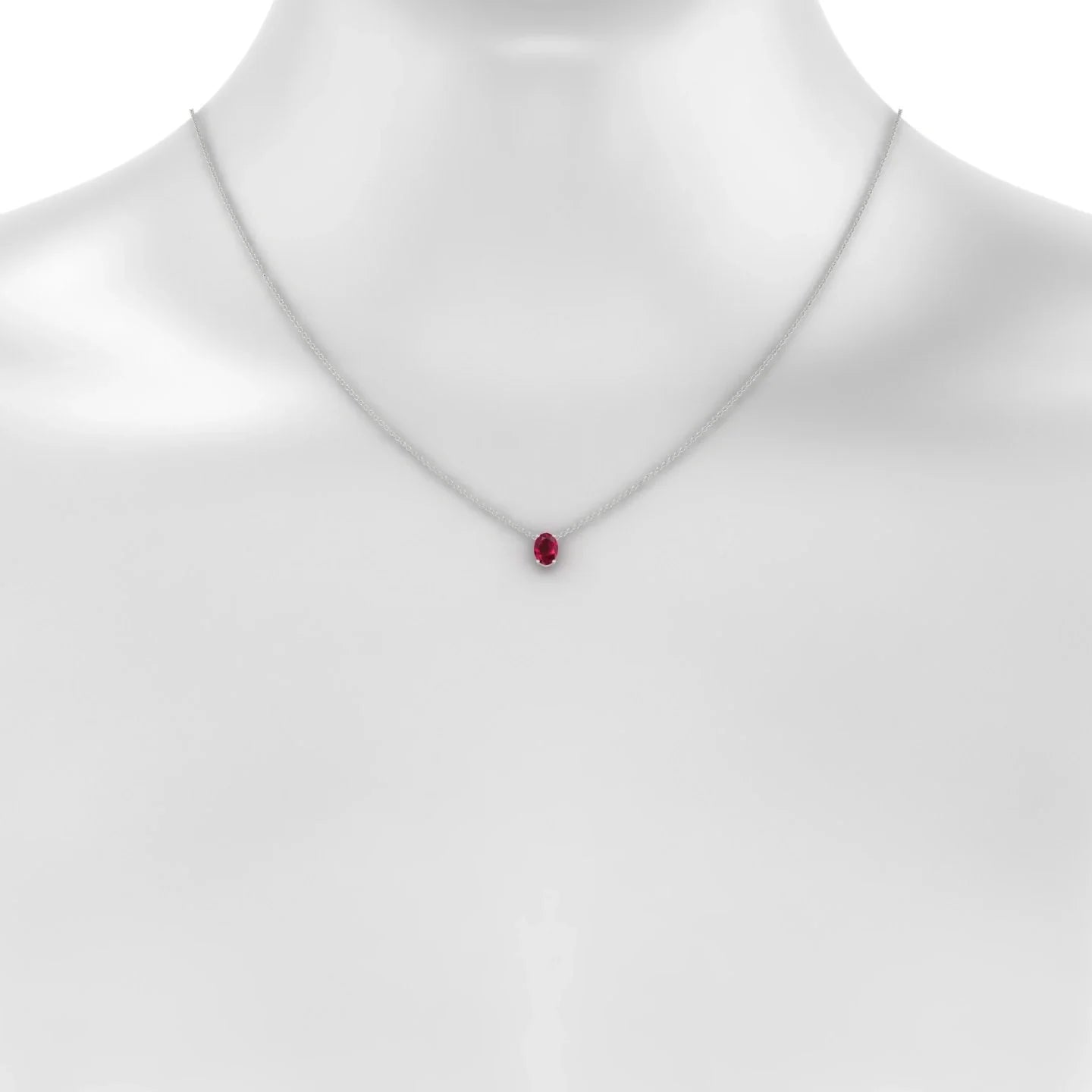 Radiance | 18k White Gold 7 x 5 mm Oval Ruby Pendant