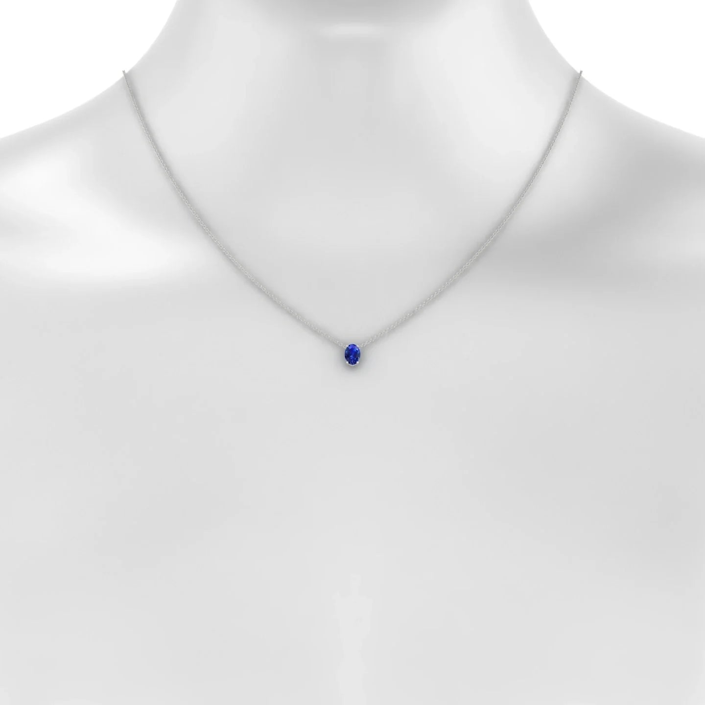 Radiance | 18k White Gold 7 x 5 mm Oval Sapphire Pendant