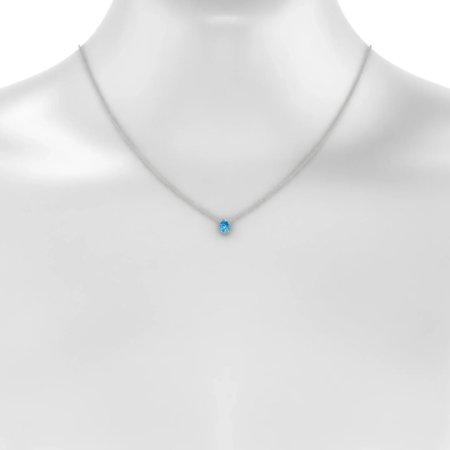 Radiance | 18k White Gold 7 x 5 mm Oval Topaz Pendant
