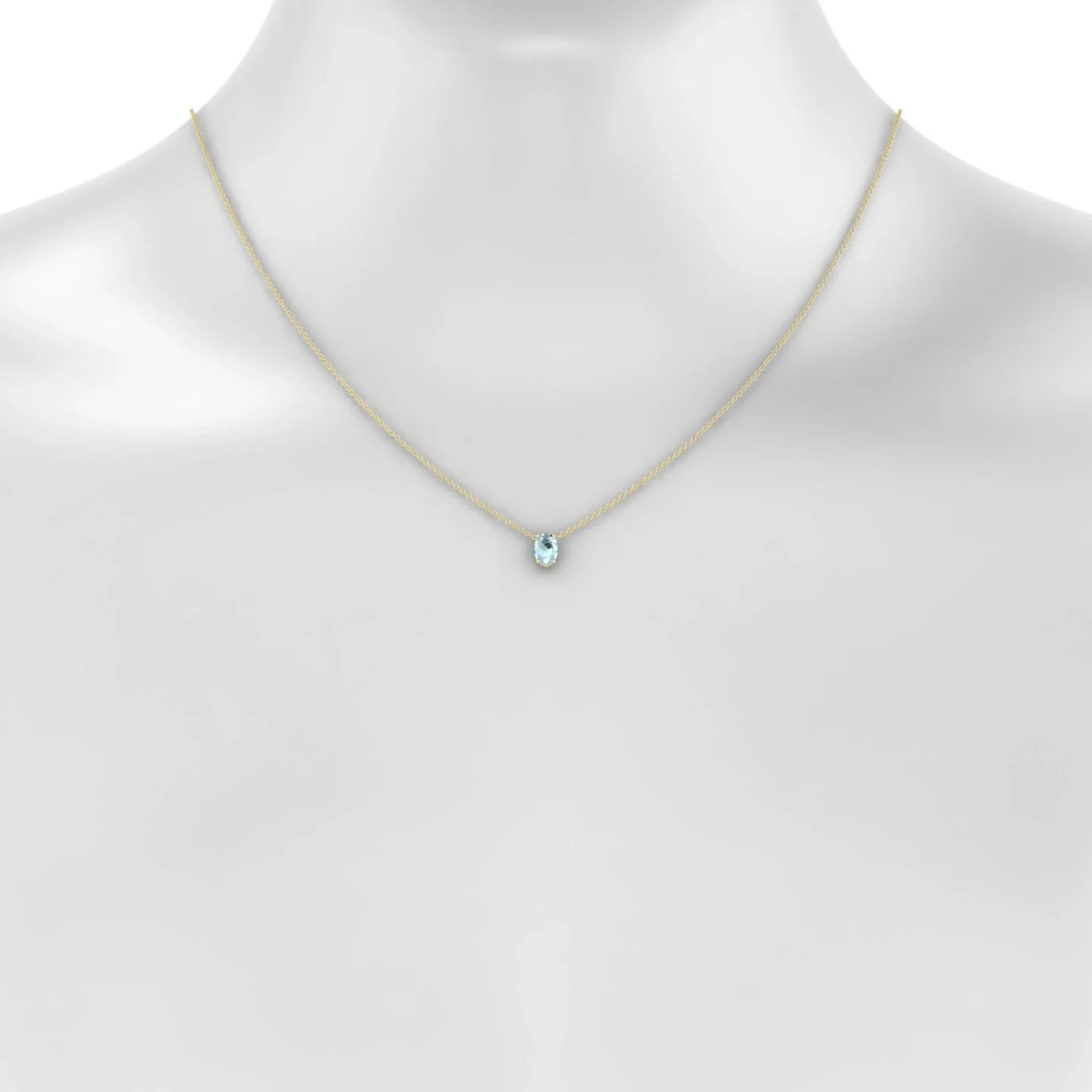 Radiance | 18k Yellow Gold 7 x 5 mm Oval Aquamarine Pendant
