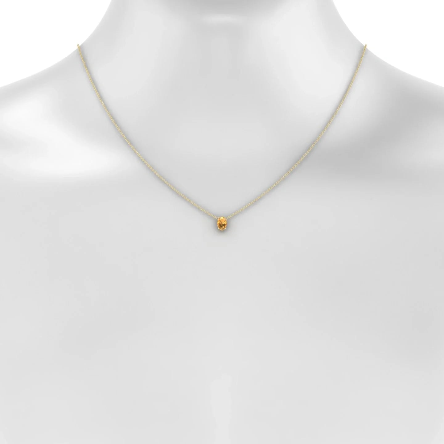 Radiance | 18k Yellow Gold 7 x 5 mm Oval Citrine Pendant