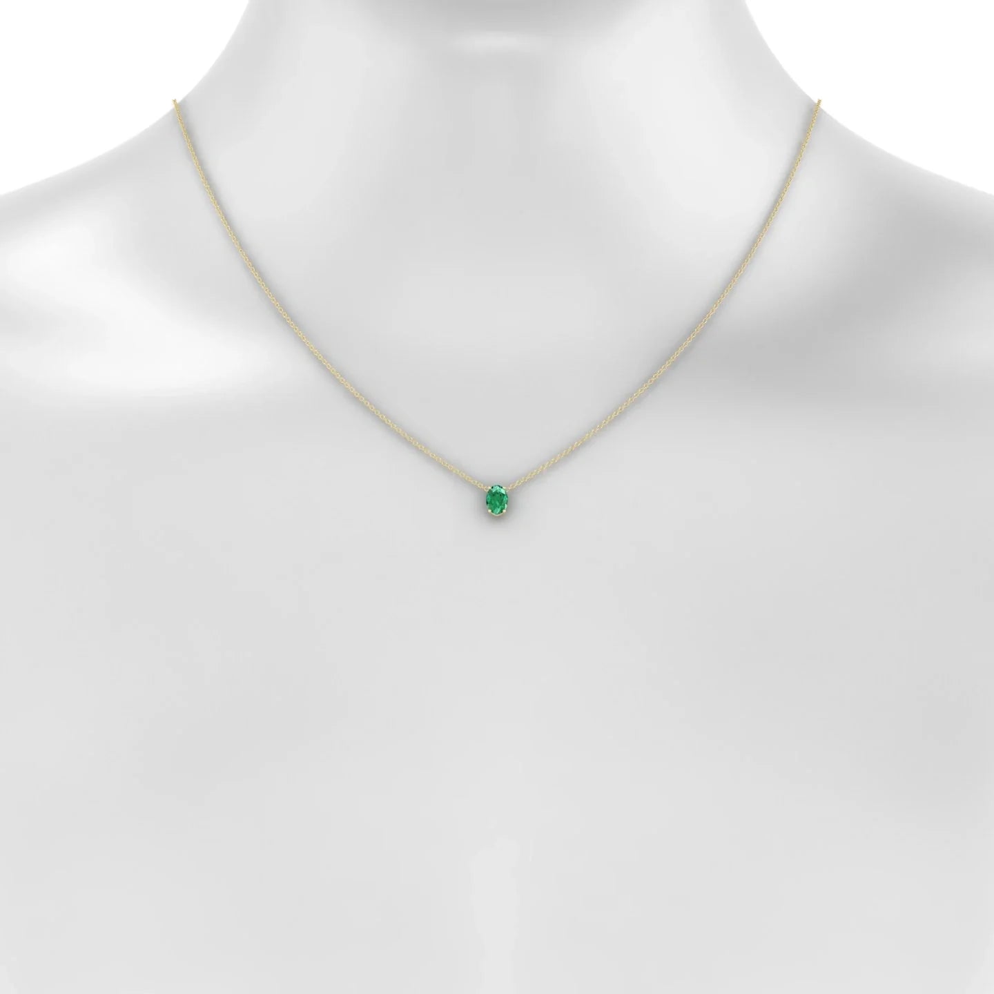 Radiance | 18k Yellow Gold 7 x 5 mm Oval Emerald Pendant