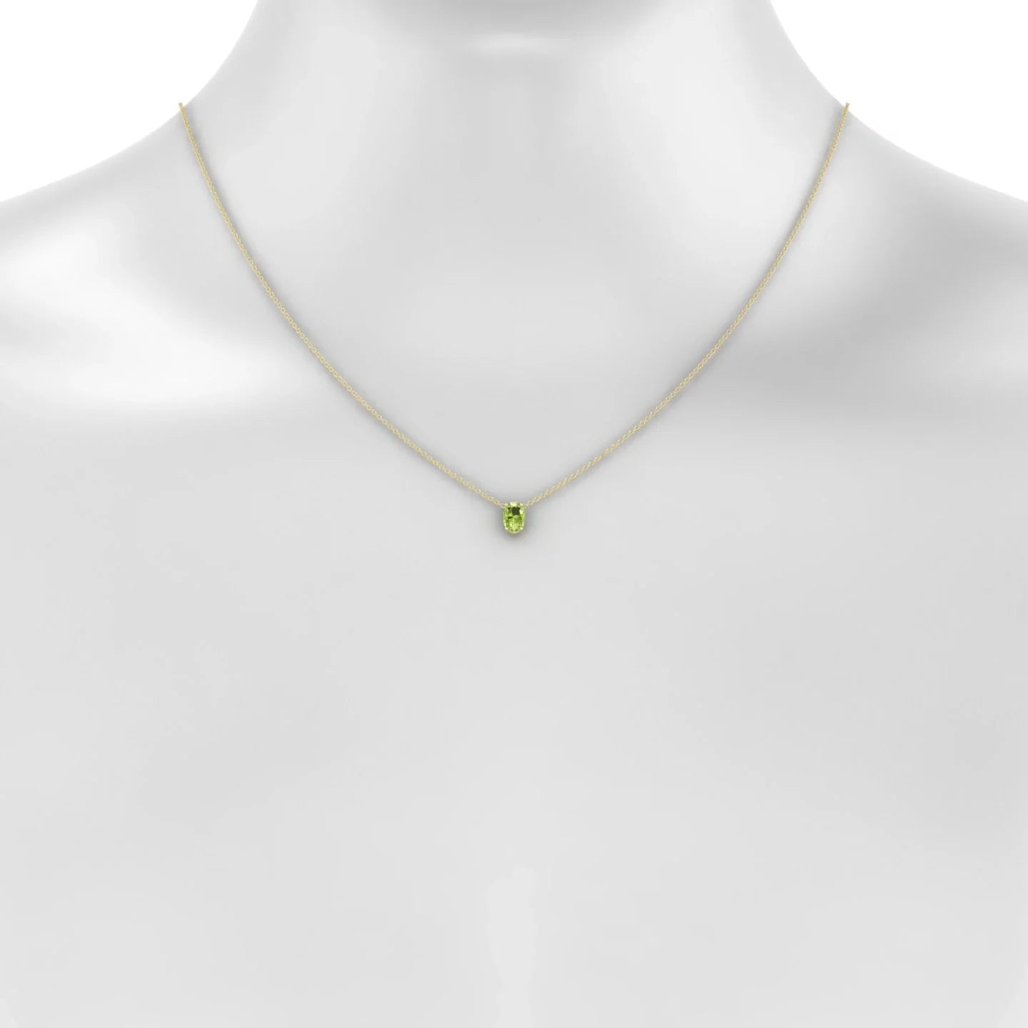 Radiance | 18k Yellow Gold 7 x 5 mm Oval Peridot Pendant