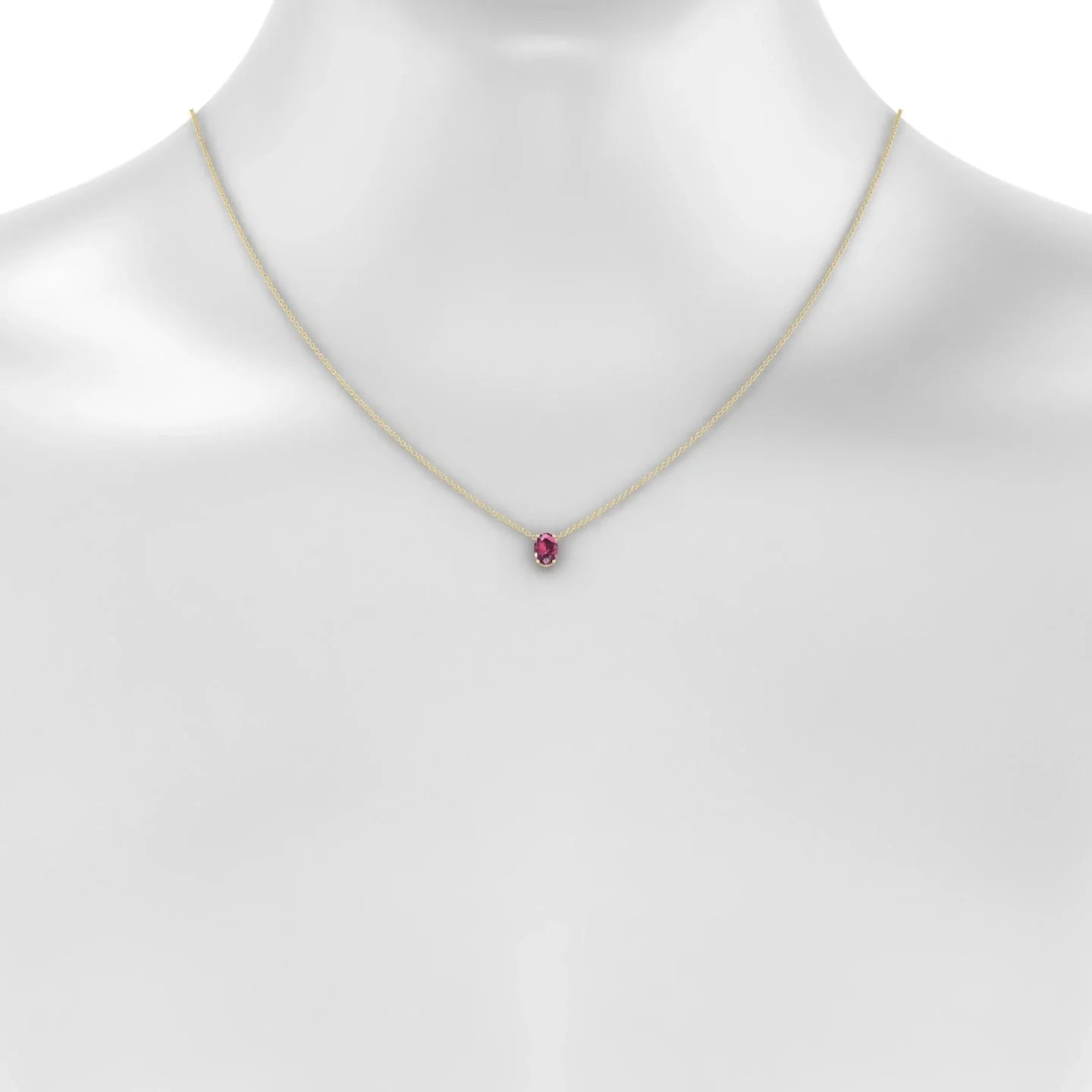 Radiance | 18k Yellow Gold 7 x 5 mm Oval Rhodolite Pendant