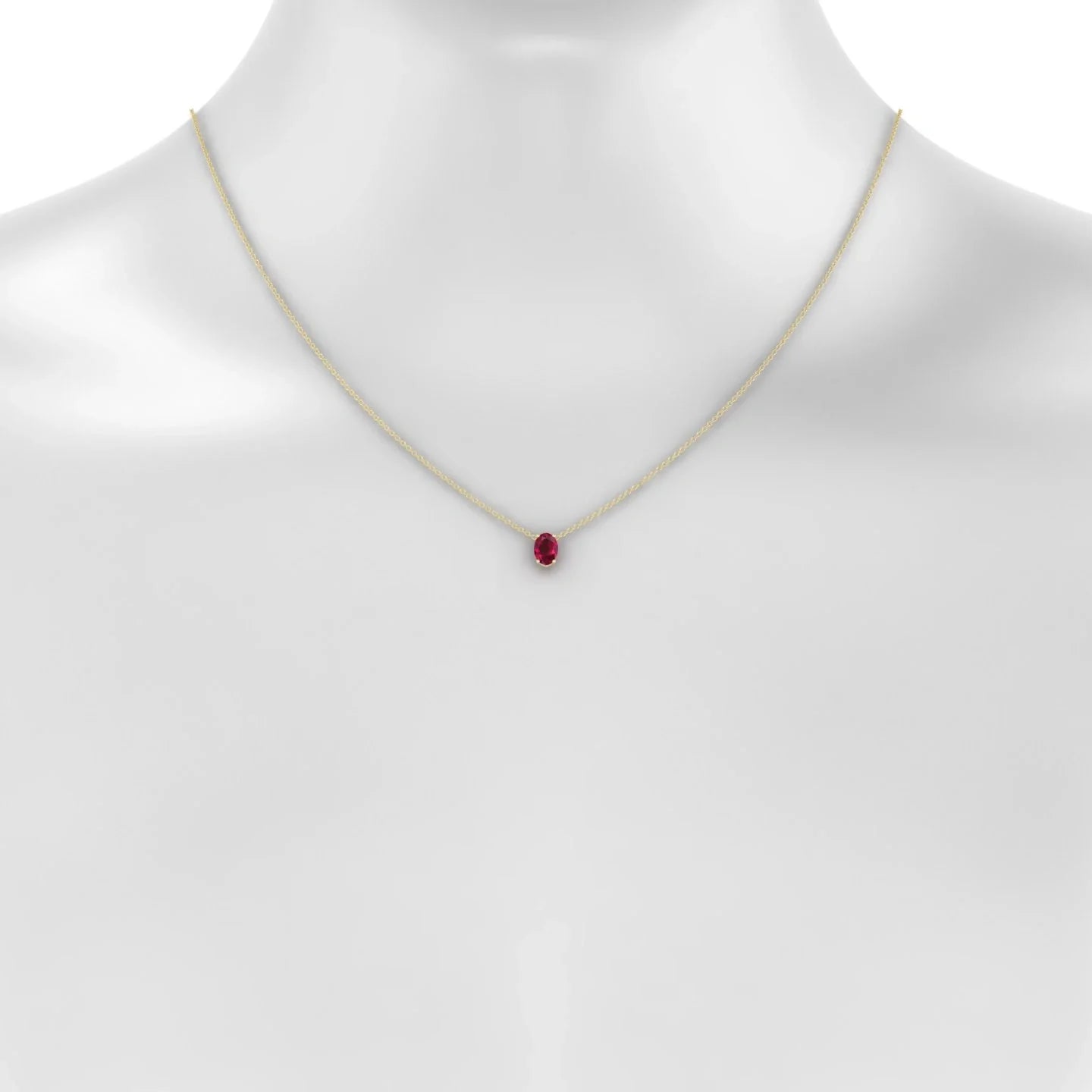 Radiance | 18k Yellow Gold 7 x 5 mm Oval Ruby Pendant