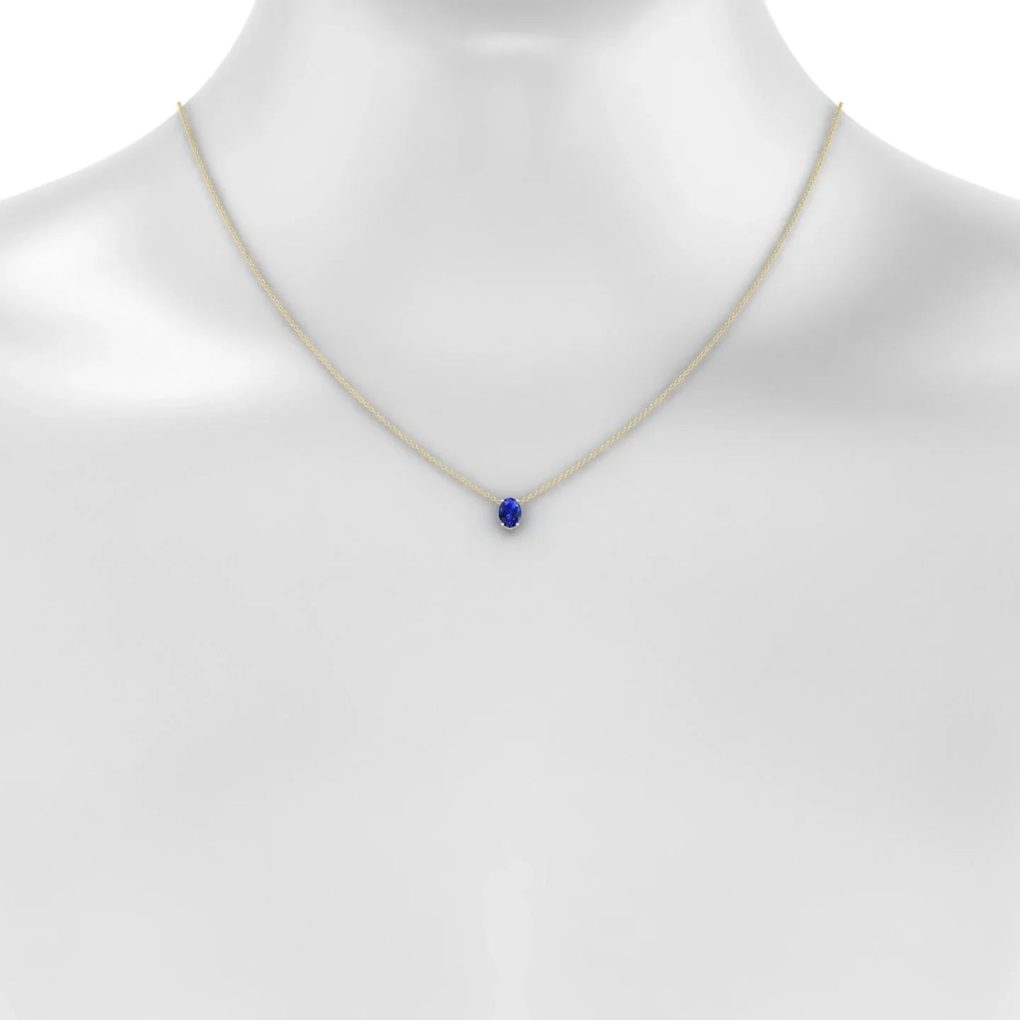 Radiance | 18k Yellow Gold 7 x 5 mm Oval Sapphire Pendant