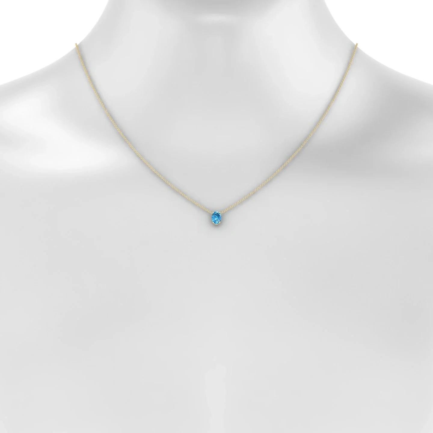Radiance | 18k Yellow Gold 7 x 5 mm Oval Topaz Pendant