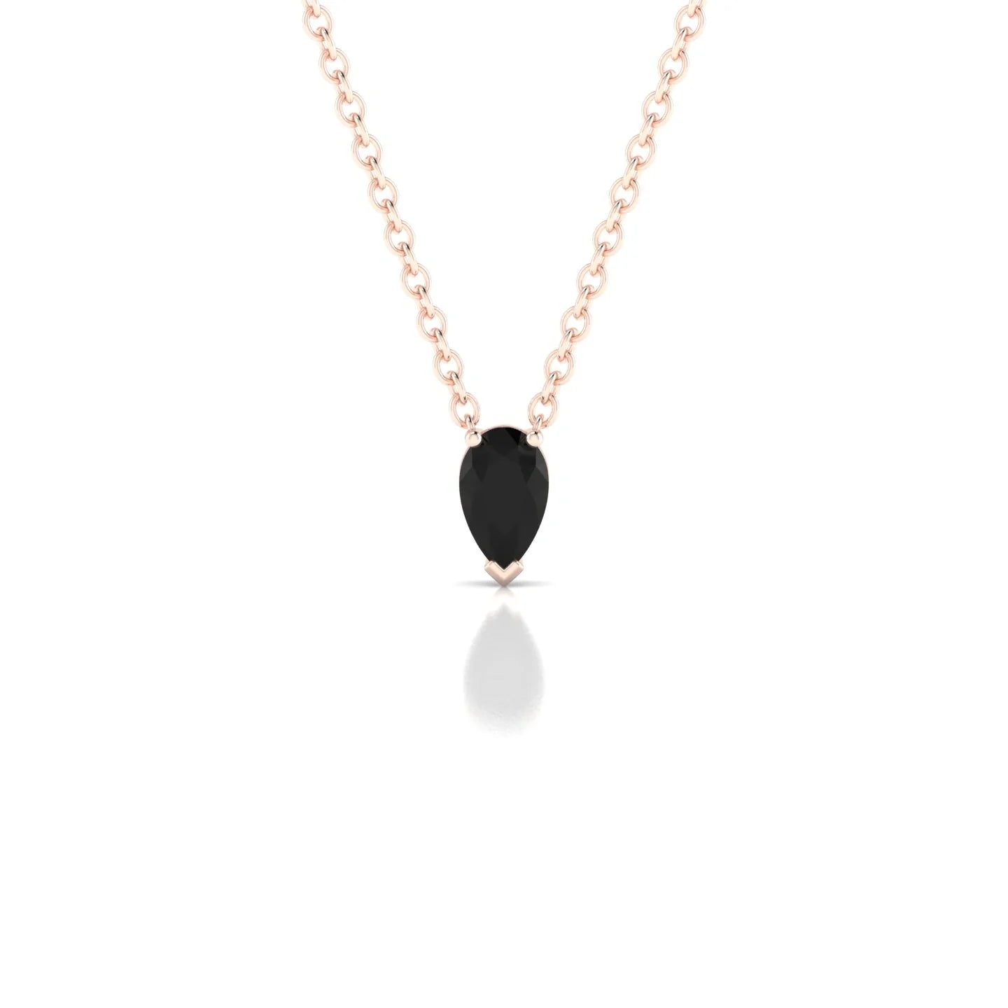Radiance | 18k Rose Gold 5 x 3 mm Pear Black Diamond Pendant