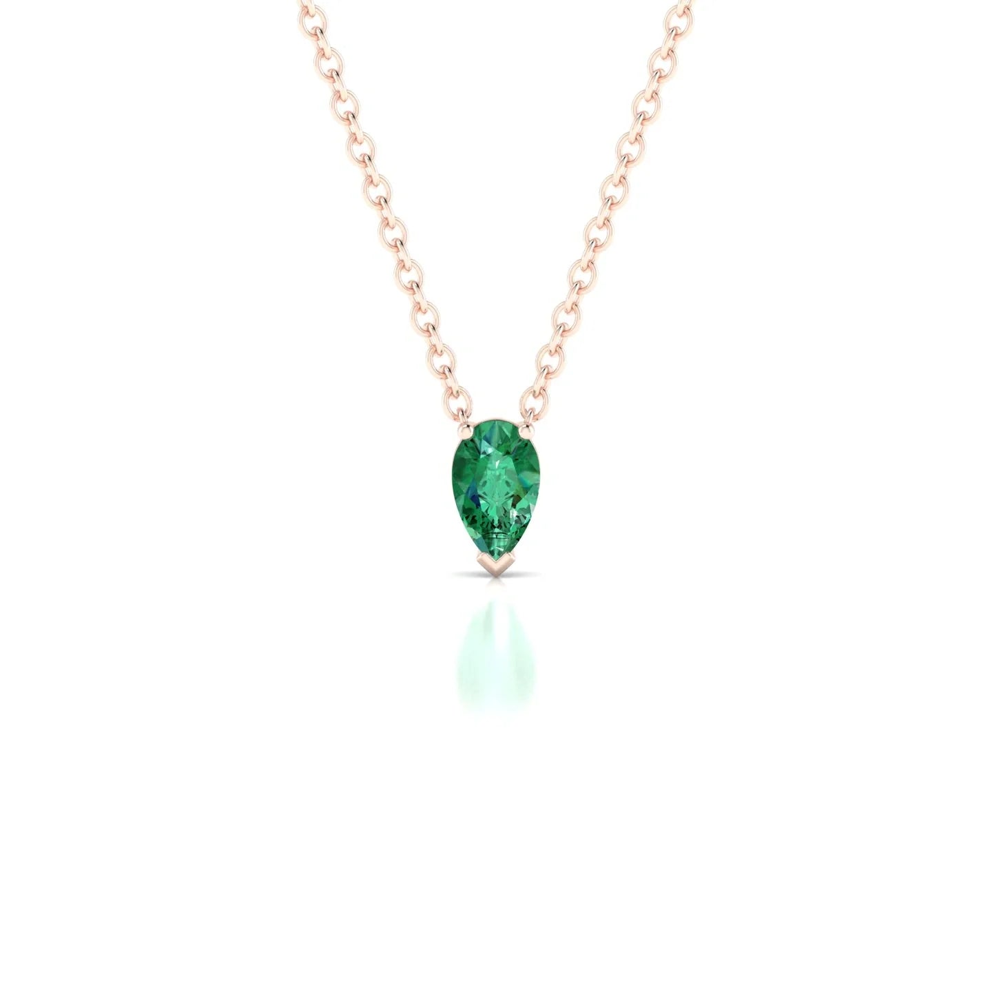 Radiance | 18k Rose Gold 5 x 3 mm Pear Emerald Pendant