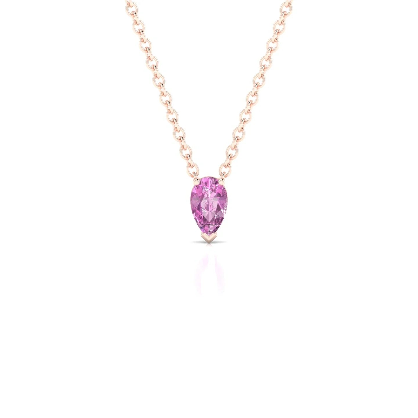 Radiance | 18k Rose Gold 5 x 3 mm Pear Pink Sapphire Pendant