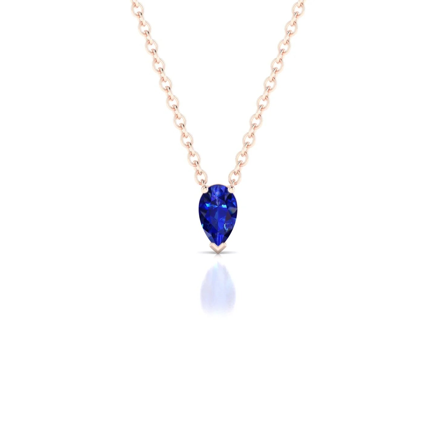Radiance | 18k Rose Gold 5 x 3 mm Pear Sapphire Pendant