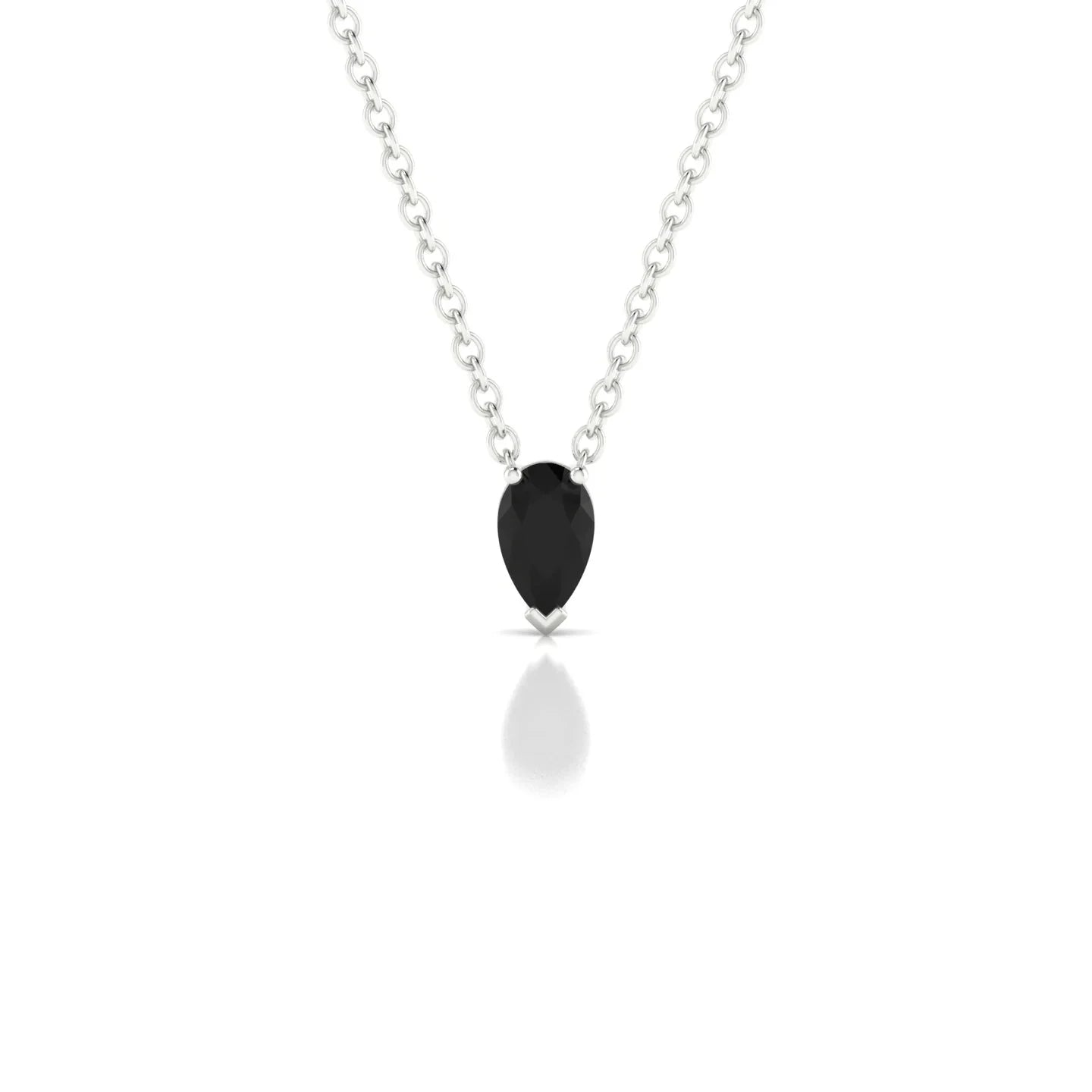 Radiance | 18k White Gold 5 x 3 mm Pear Black Diamond Pendant