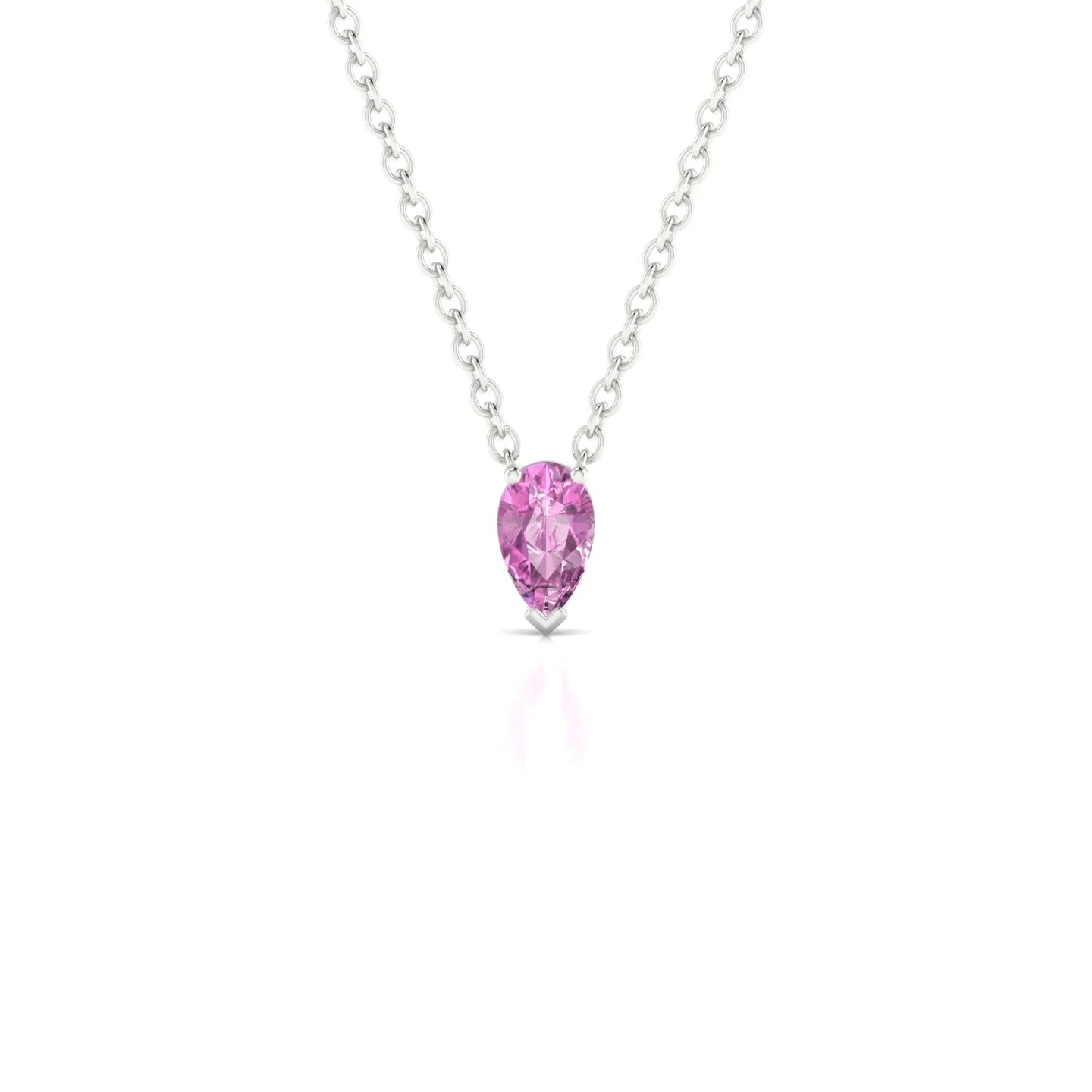 Radiance | 18k White Gold 5 x 3 mm Pear Pink Sapphire Pendant